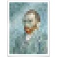 wall-art poster pixel portret van gogh afbeelding (1 stuk) multicolor