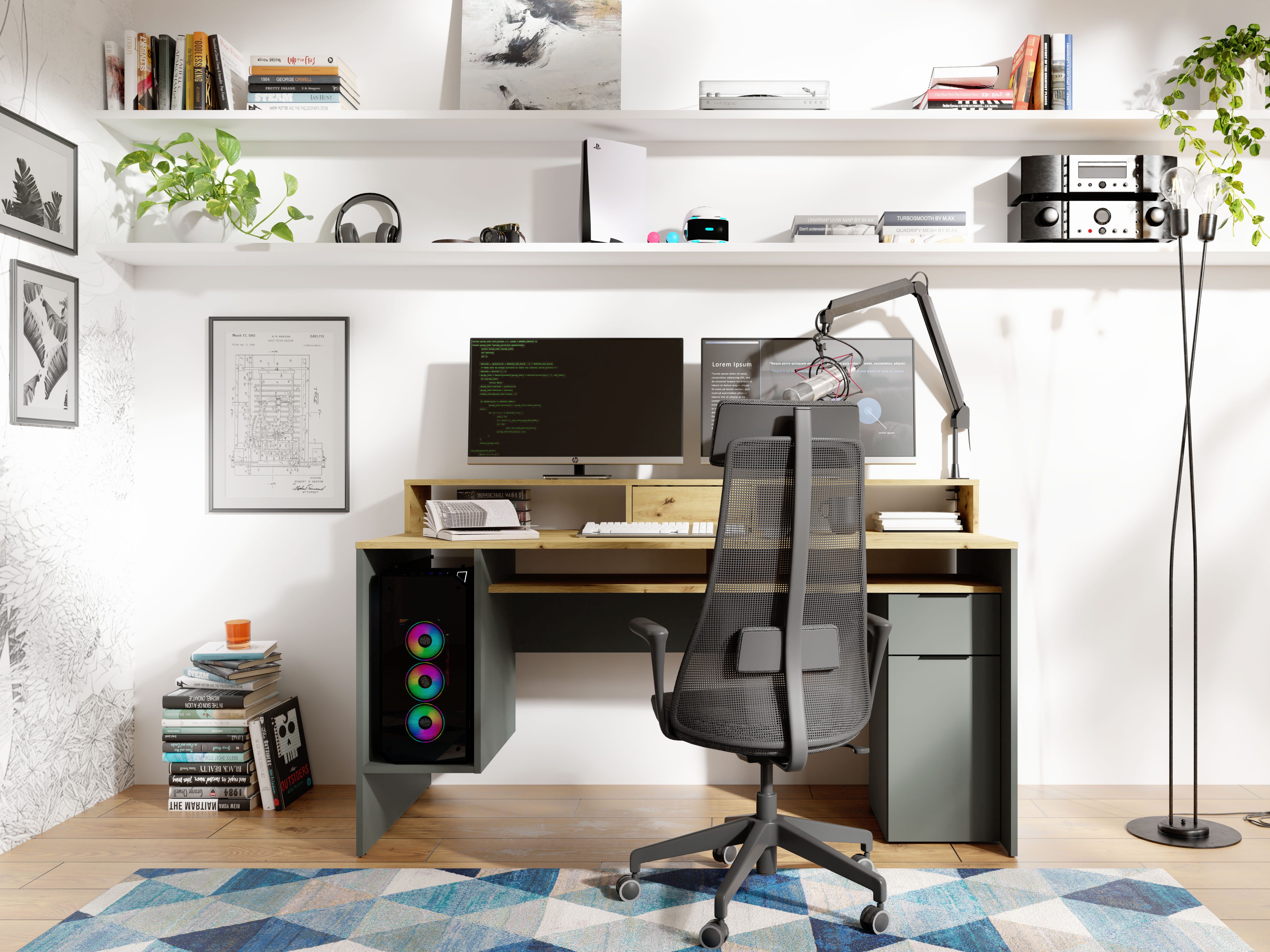 INOSIGN Bureau PEORIA Gamingtafel met lade en monitorsteun, breedte 160 x 70 cm