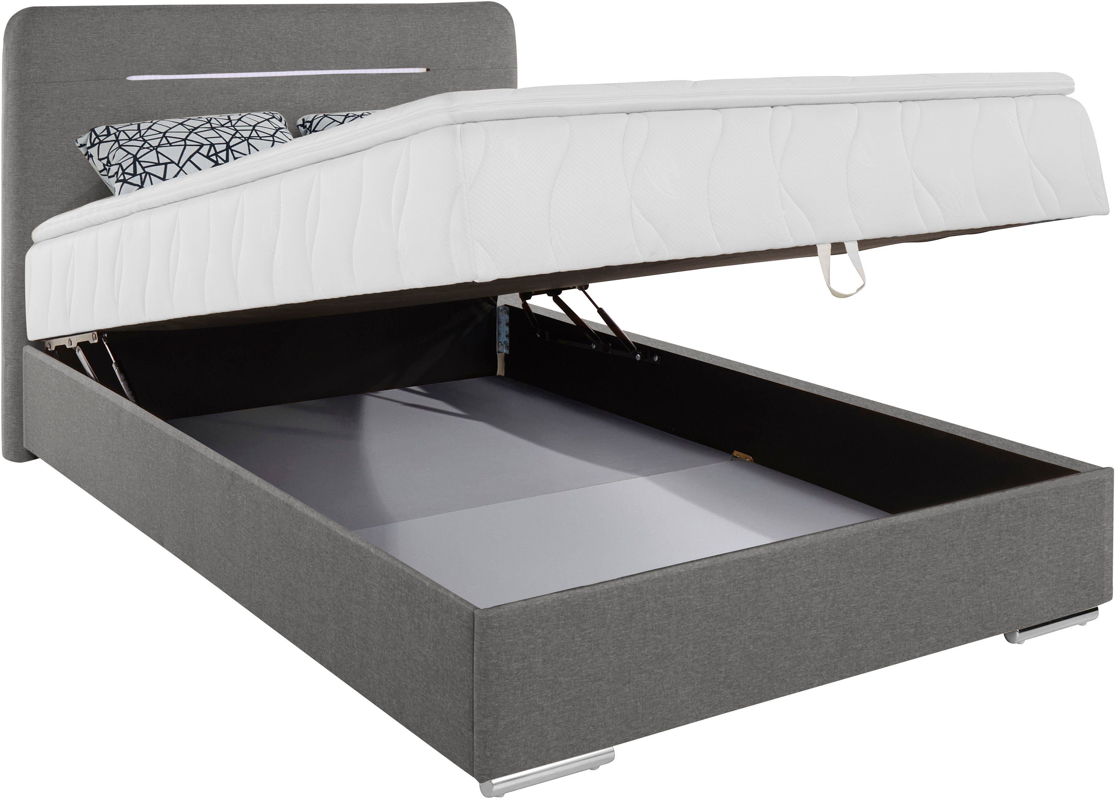 COTTA Boxspring Lighstar inclusief ledverlichting, topmatras, bedkist en sierkussen