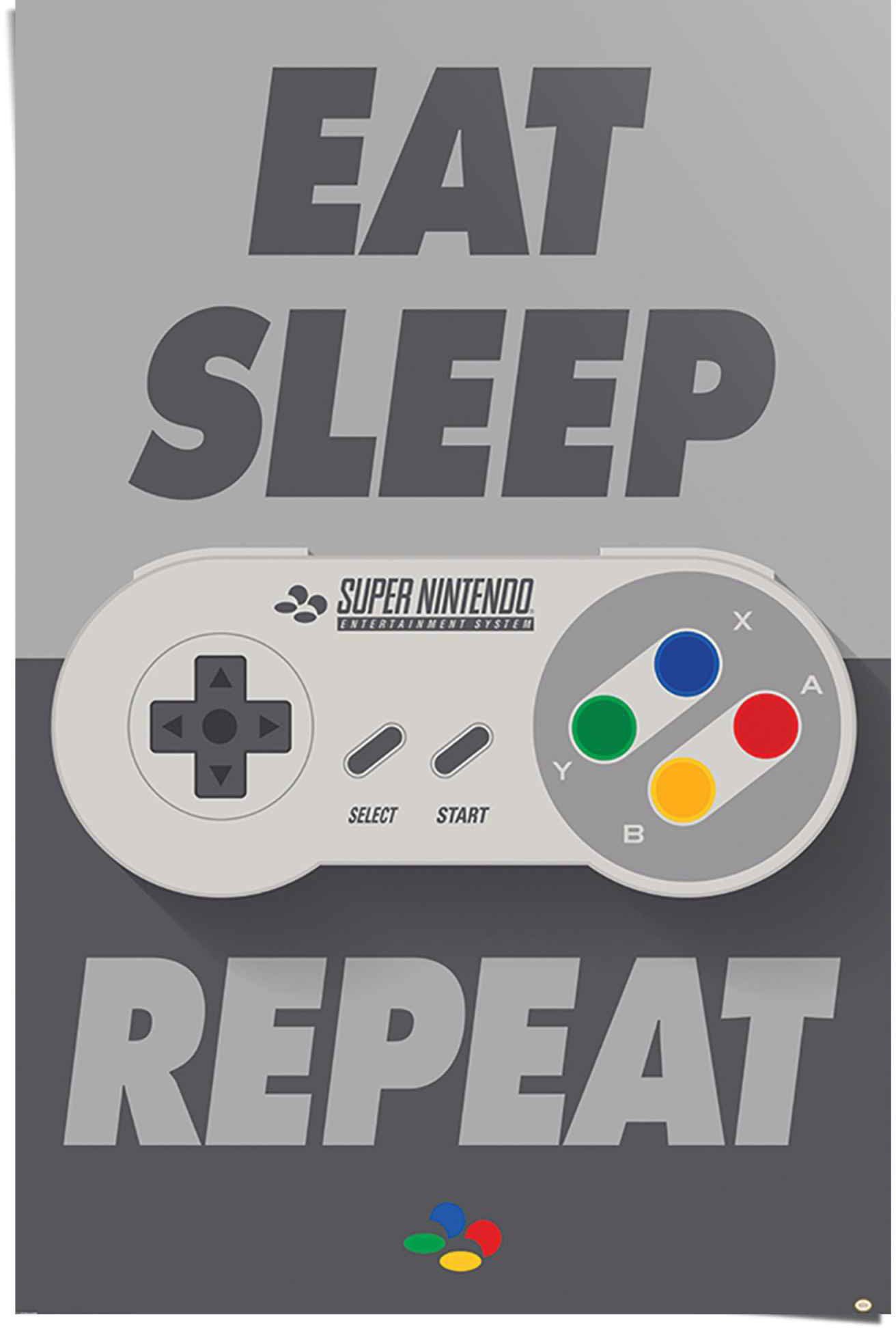 Reinders! Poster Super Nintendo Eat, sleep, repeat (1 stuk)