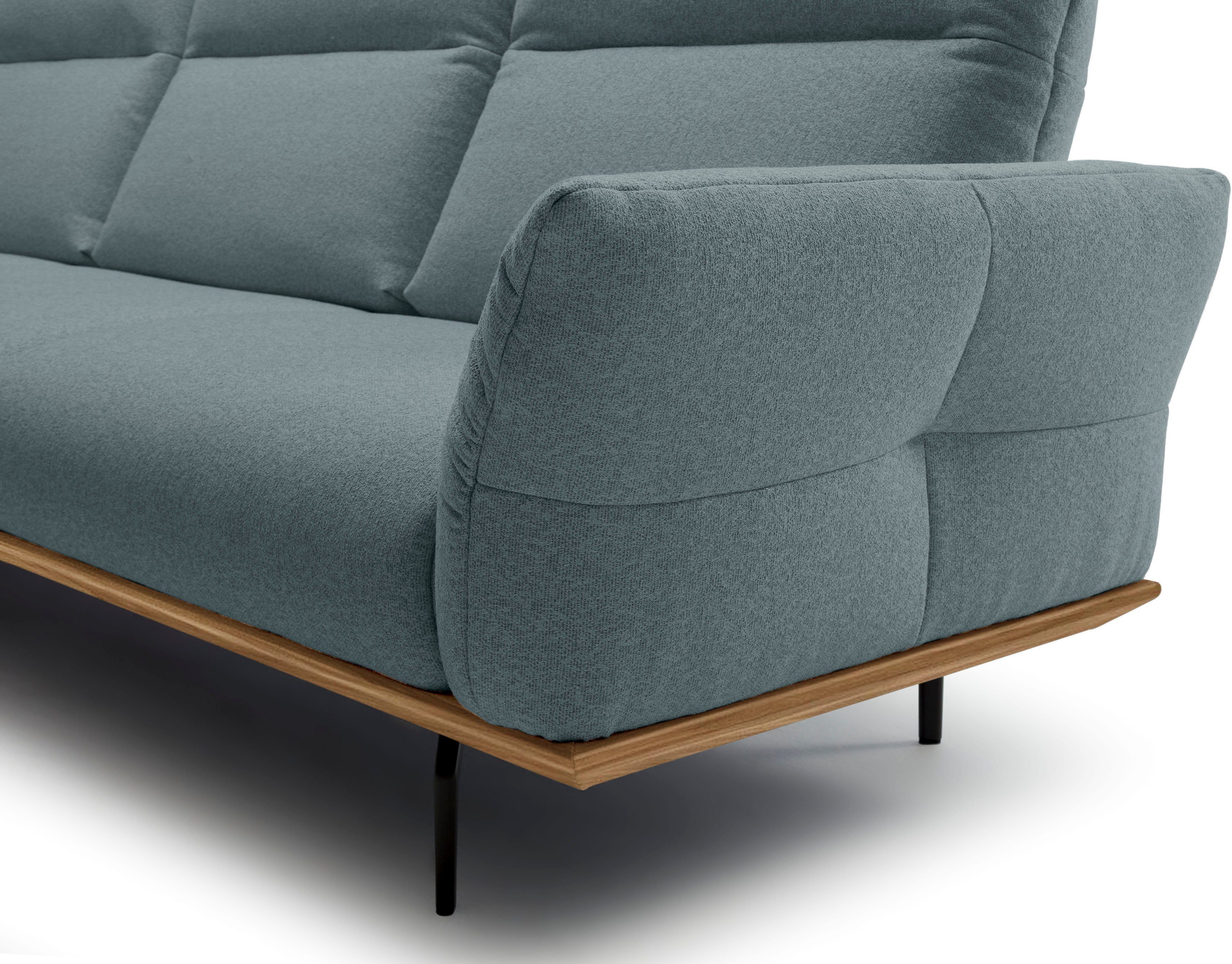 Creation BY ROLF BENZ Hoekbank Hs.460 Sokkel in walnotenhout, onderstel in umbra grijs, breedte 338 cm