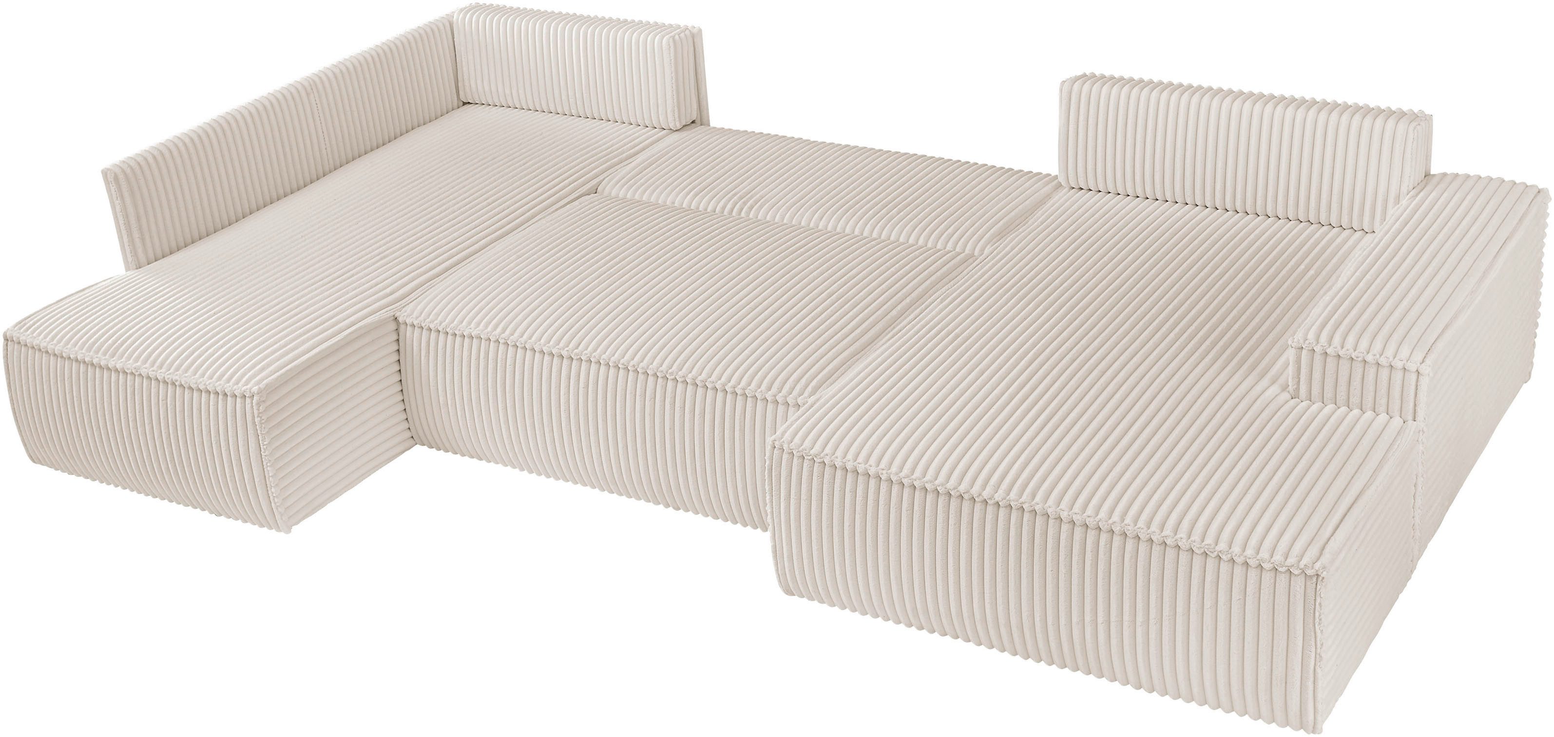 andas Zithoek FINNLEY U-model XXL 329 cm, bedbank, slaapfunctie m. bedkist