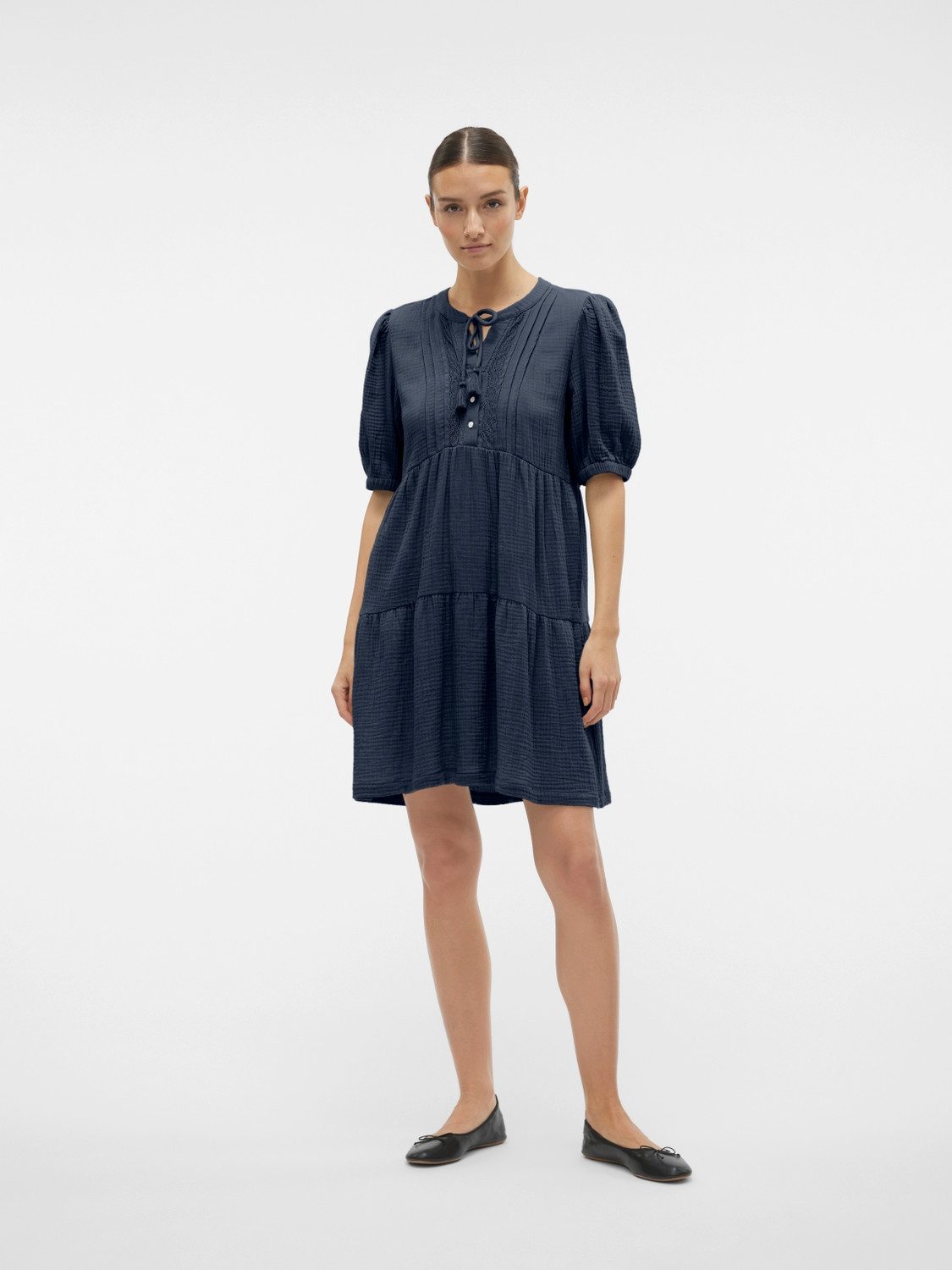 Vero Moda Mini-jurk VMNATALI 2/4 LACE SHORT DRESS WVN GA SPE