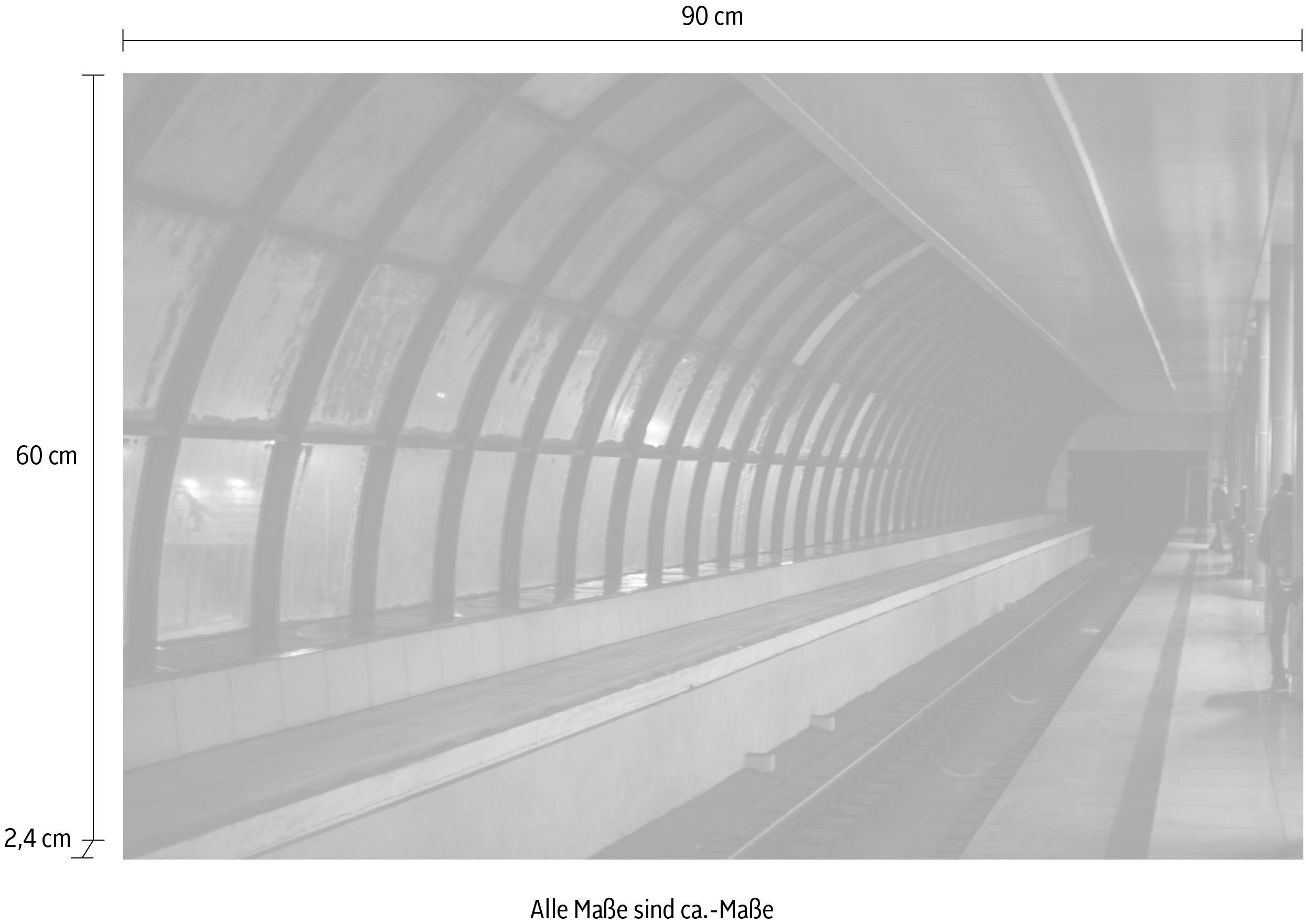 queence Artprint op acrylglas Bahngleis Fine Art-print in galeriekwaliteit