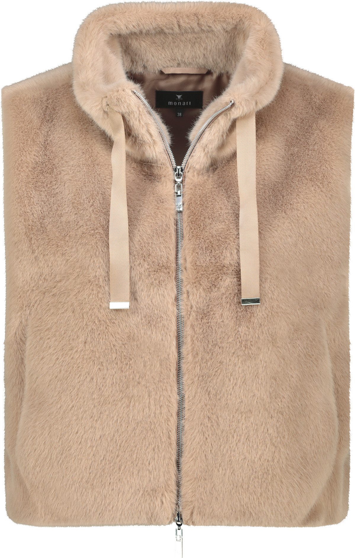 Monari Mouwloos vest van imitatiebont Vest faux fur Regular fit met ronde hals