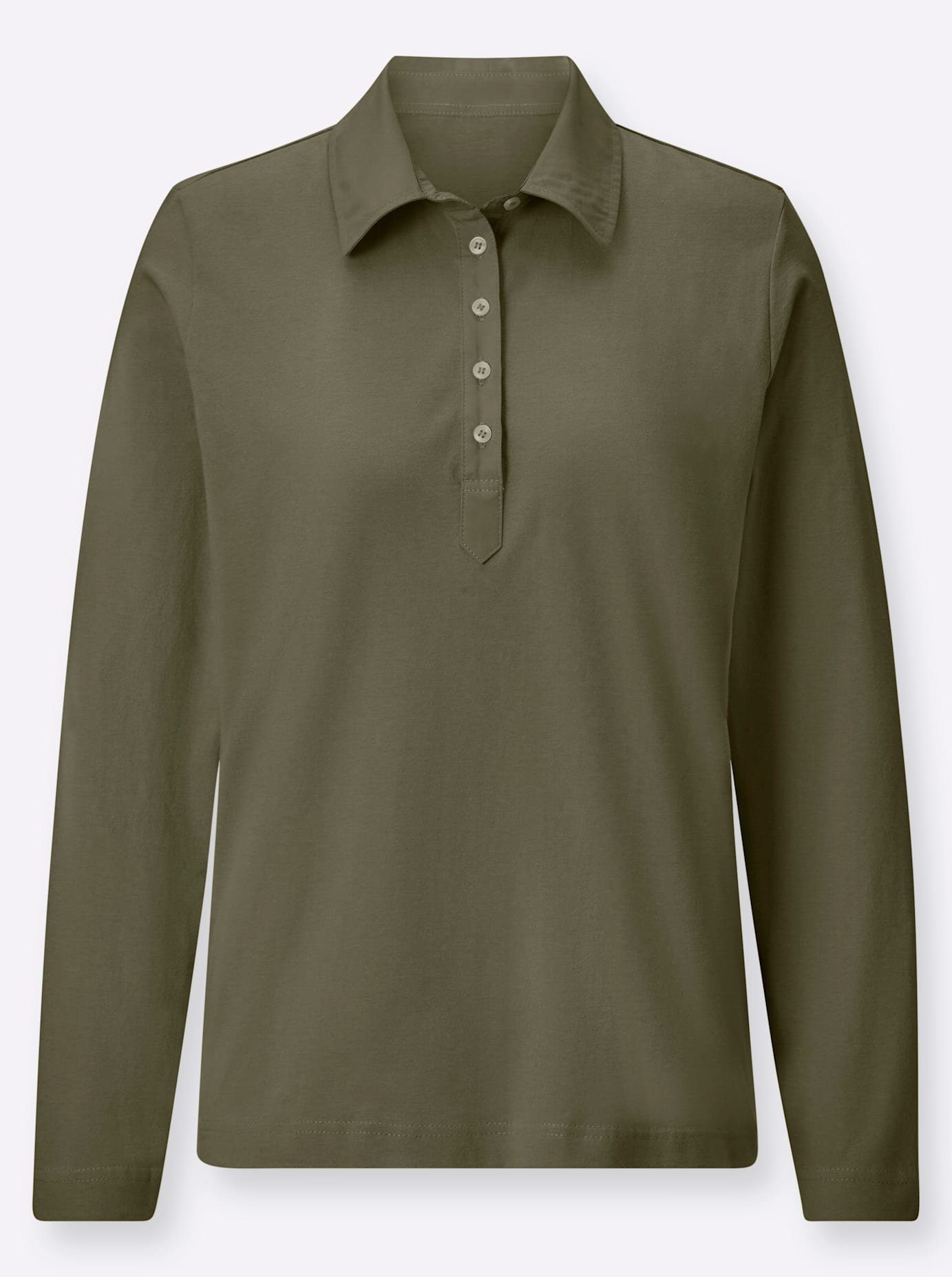 Casual Looks Poloshirt met lange mouwen Poloshirt (1-delig)