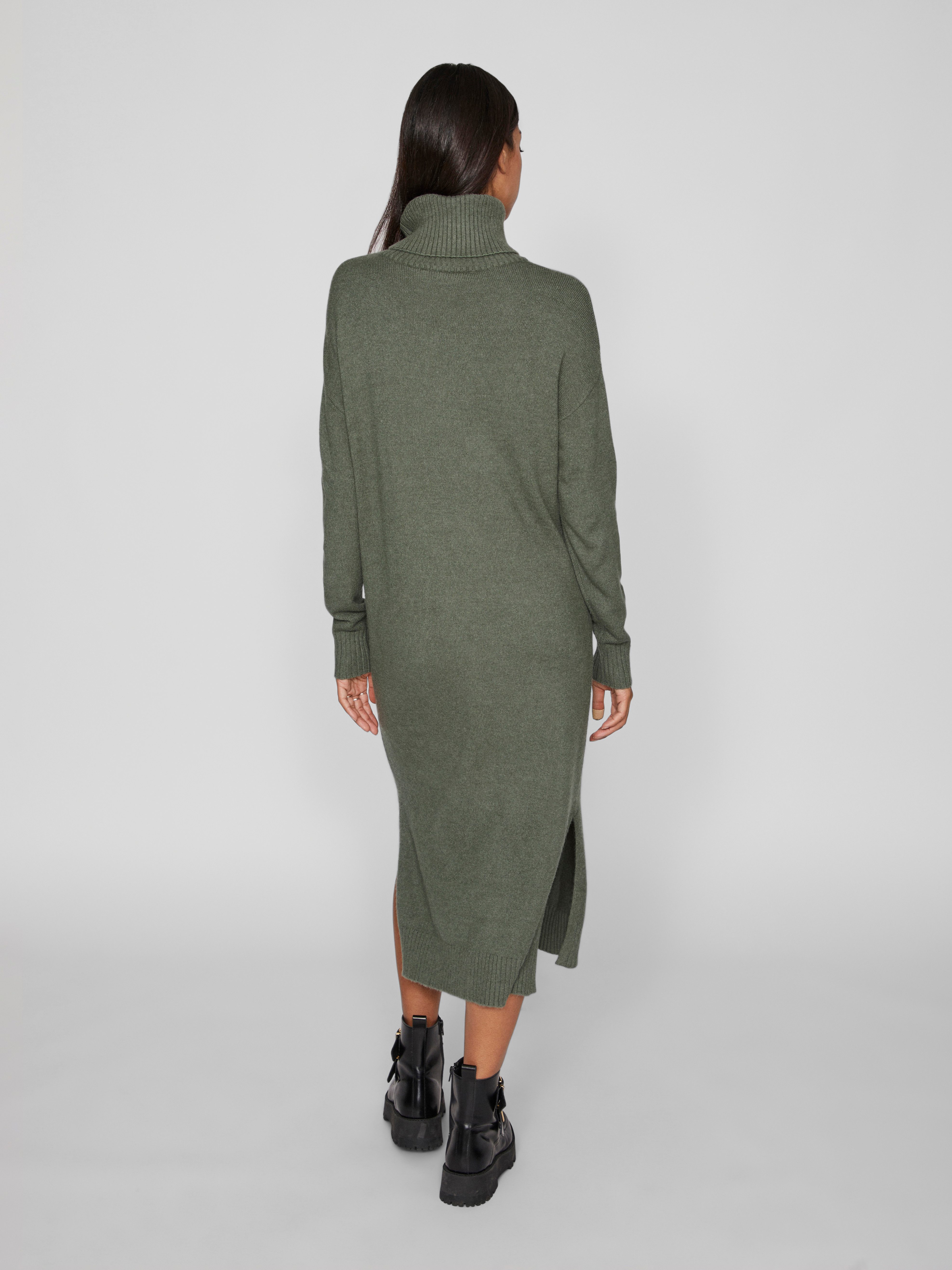 Vila Gebreide jurk VIRIL ROLL NECK L/S MIDI DRESS - NOOS