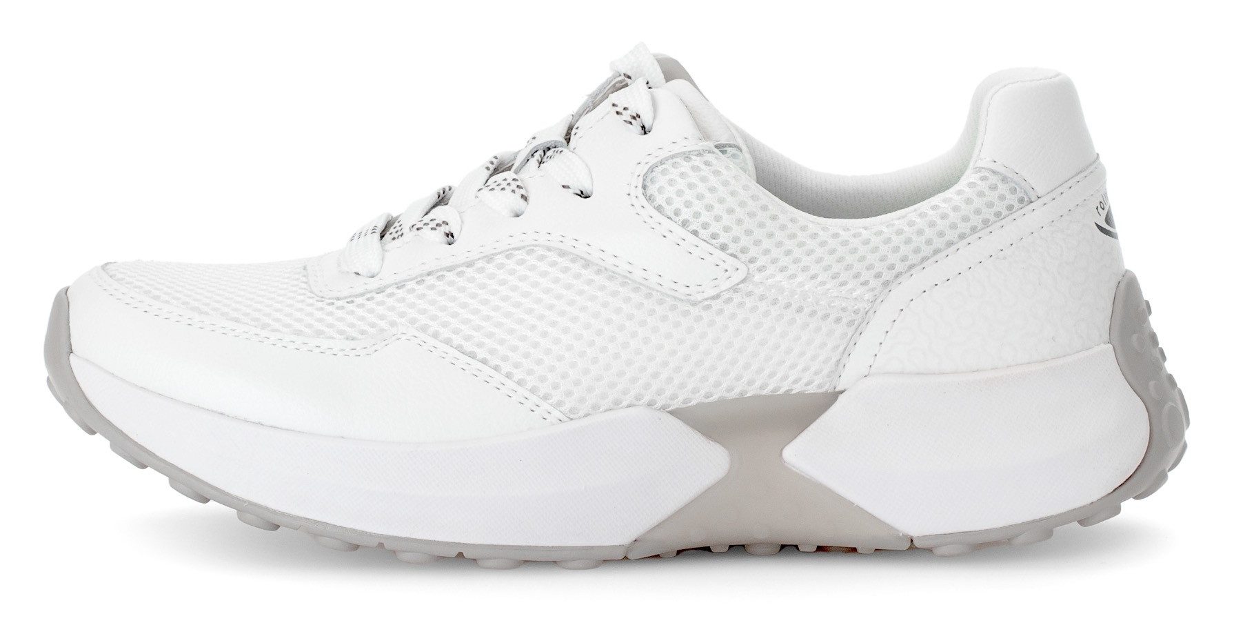 Gabor Rollingsoft Sneakers met sleehak , vrijetijdsschoen, lage schoen, veterschoen met label op de hiel