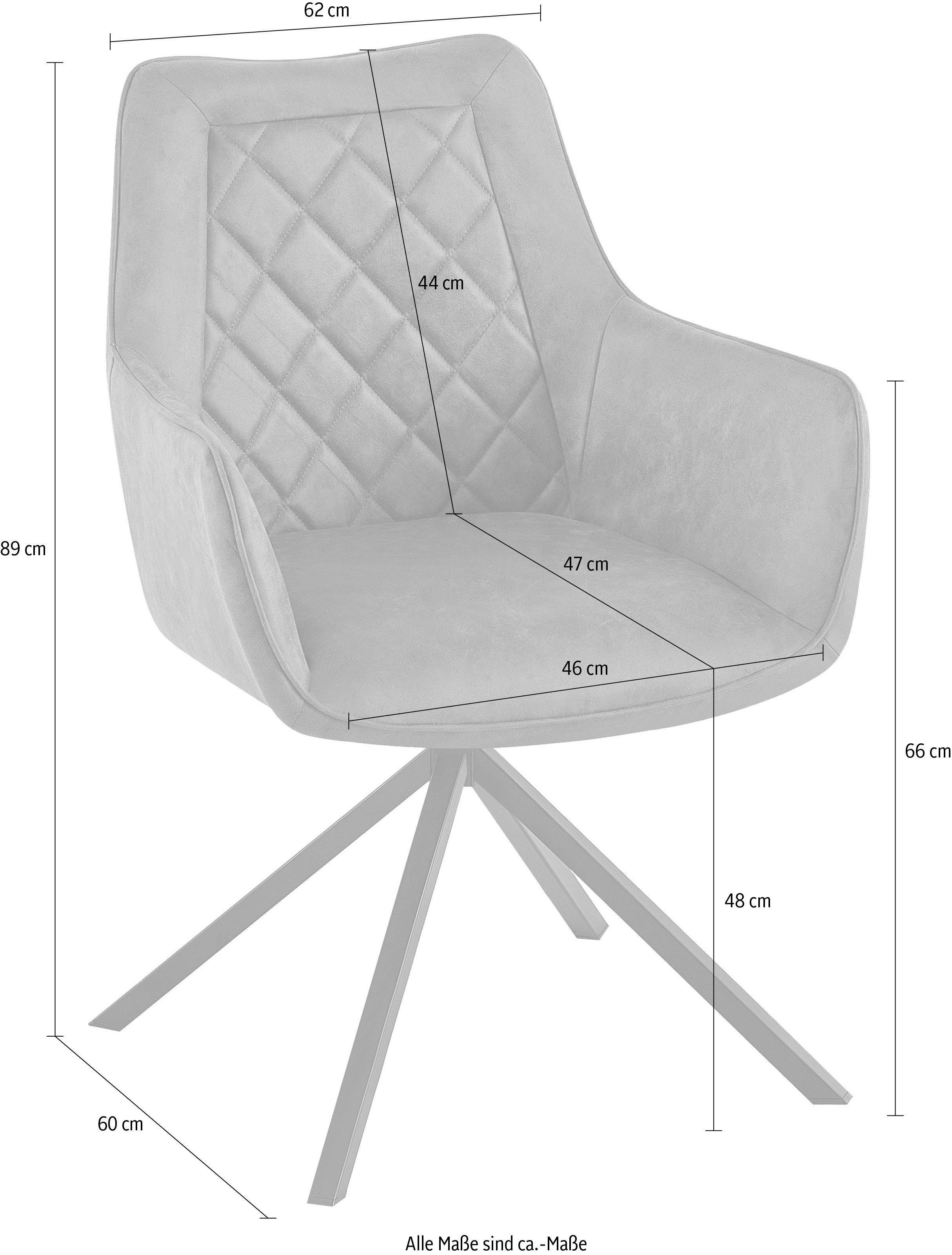 Kayoom Draaistoel Stoel Aeron 125, met armleuning, 180° draaibaar, met terughaalfunctie 180° draaibaar met automatische terugrolfunctie, eenvoudig opstaan, met armleuning (1 stuk)