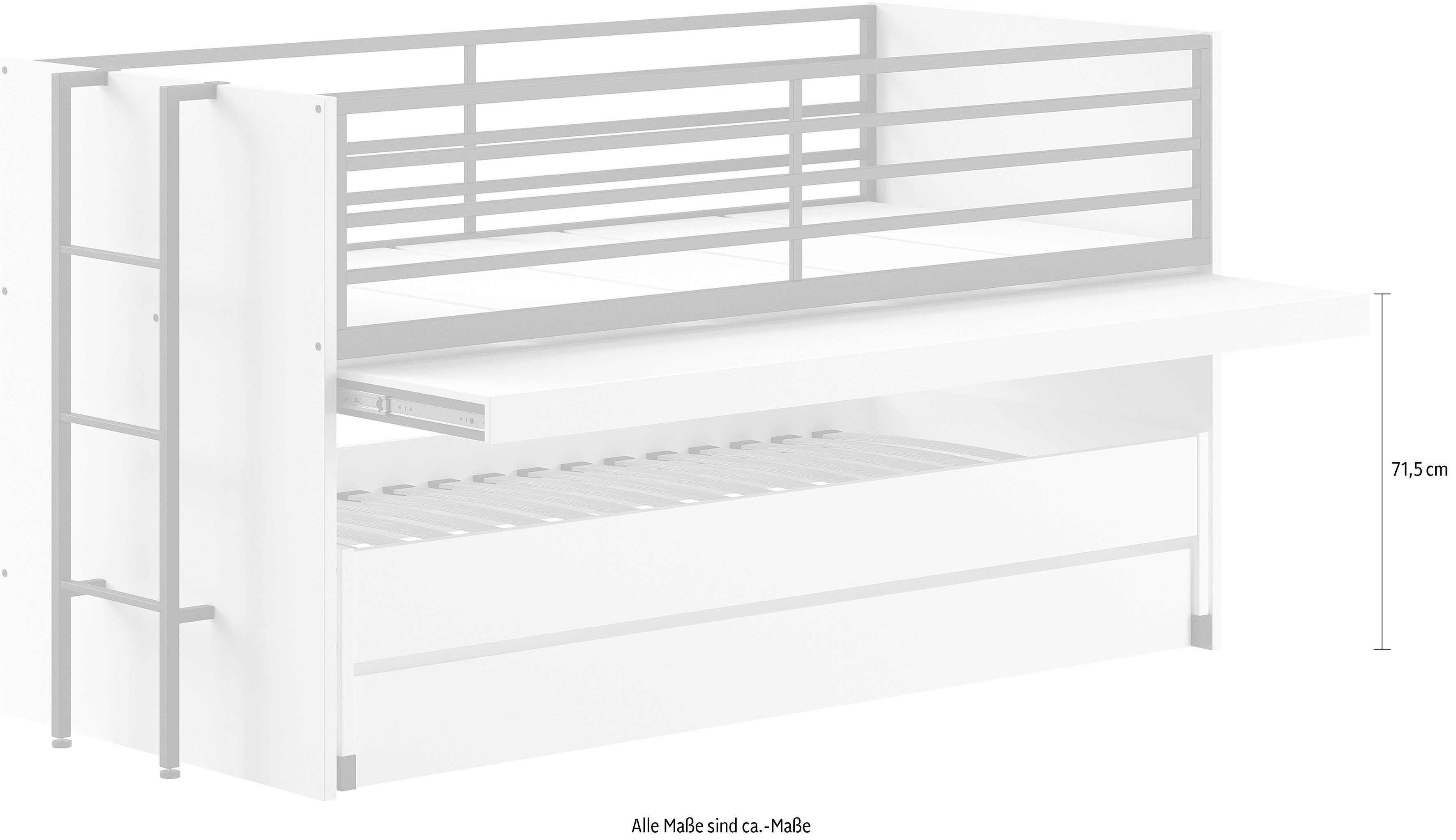 Home affaire Stapelbed voor kleine ruimtes, 2 ligplaatsen, bedlade, inclusief bureau, decor