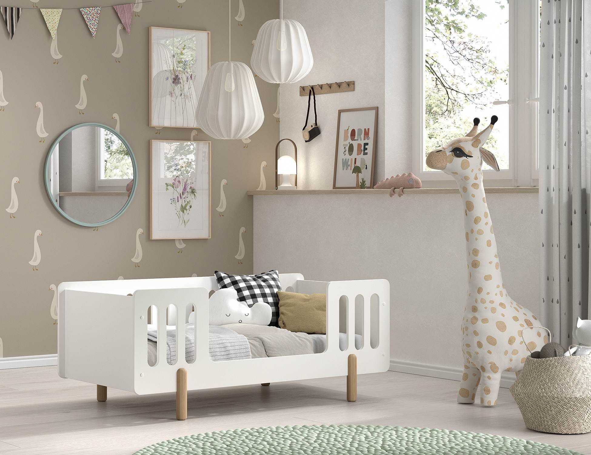 Vipack Kinderledikant voor het opgroeiende kind, 70x140 cm m. lr, hoogwaardig, wit gelakt eenpersoonsbedden wit
