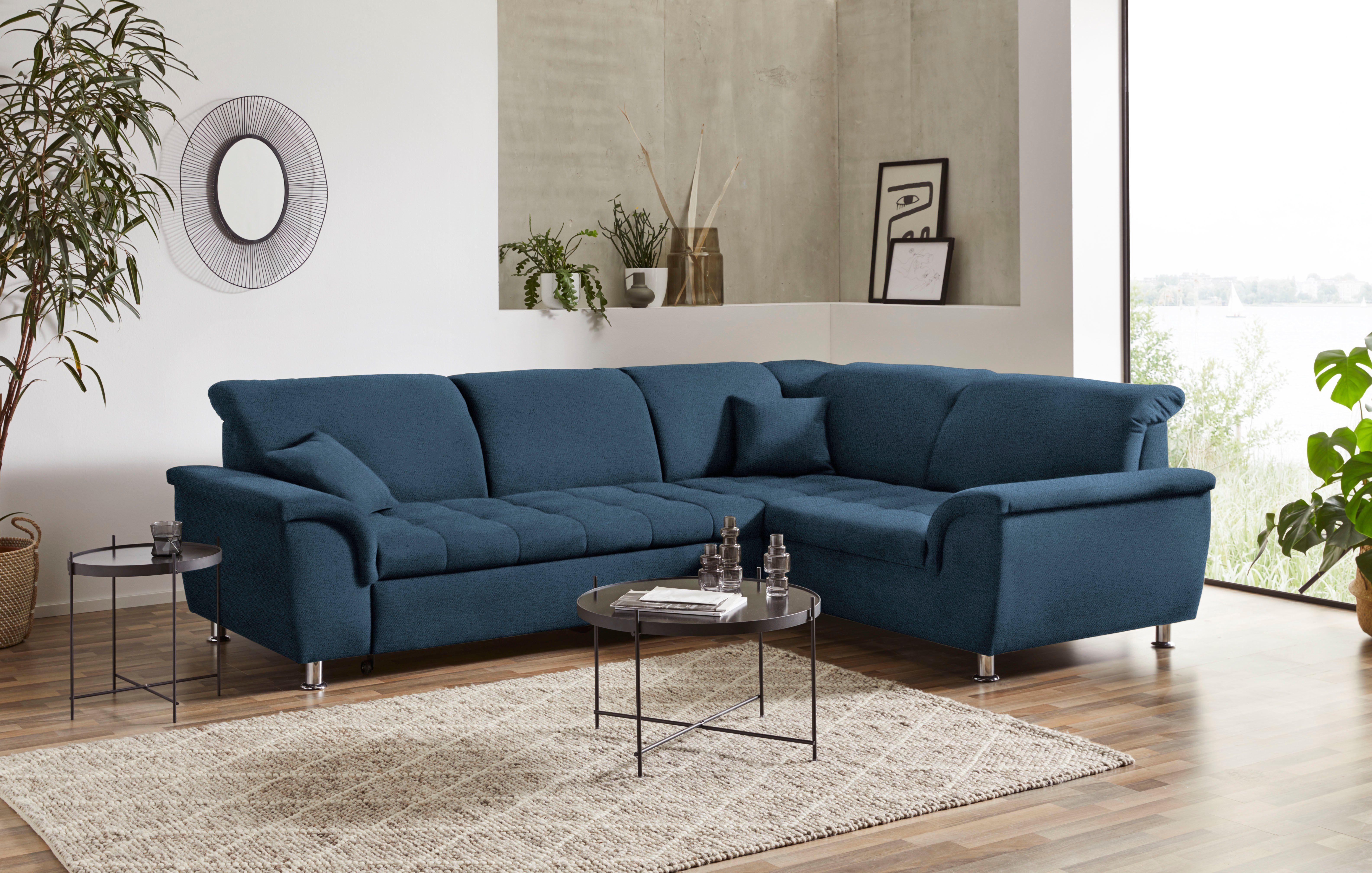 DOMO collection Hoekbank Franzi, tijdloos en elegant, moderne zittingstikking, L-Vorm