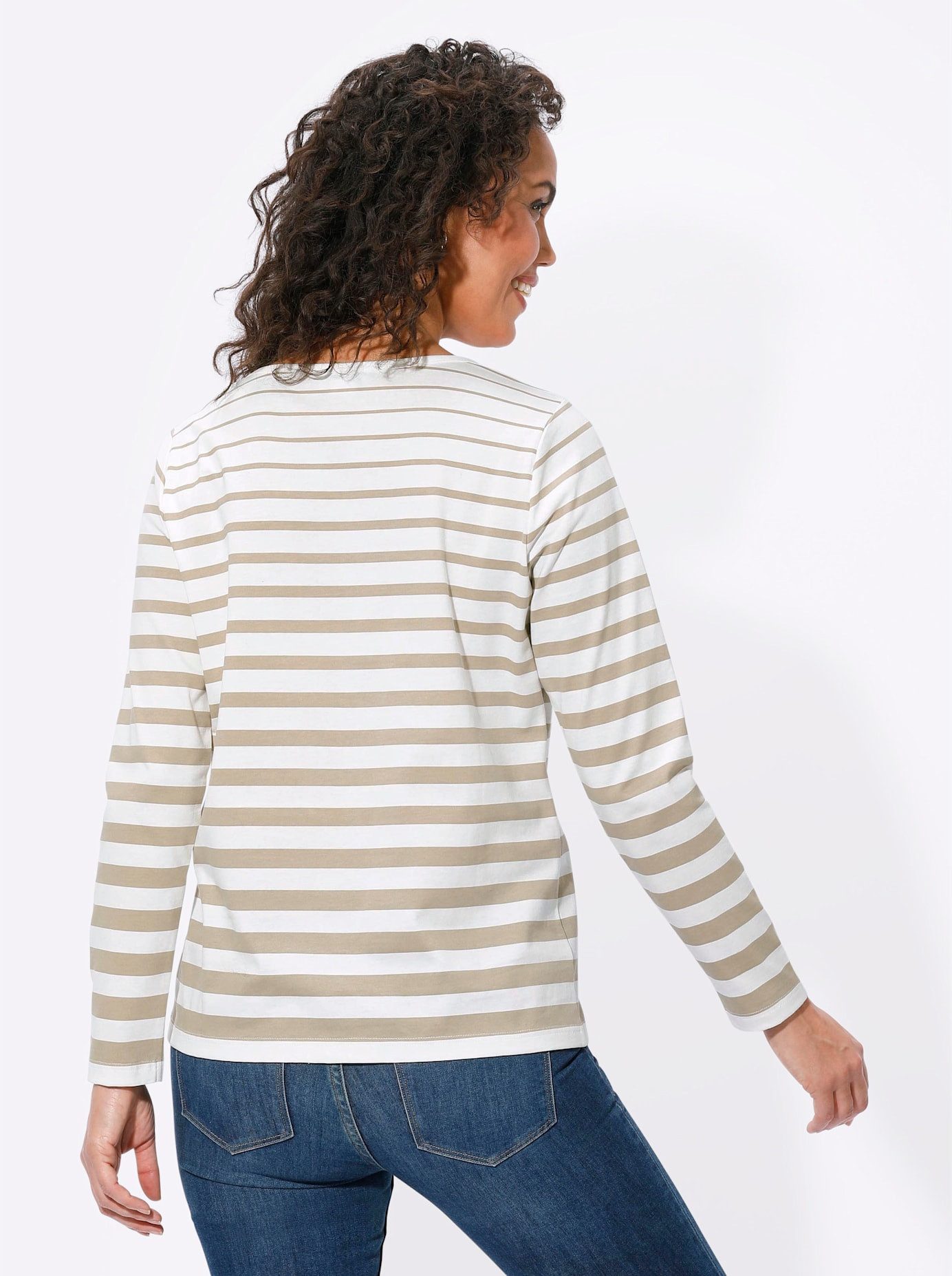 Casual Looks Shirt met print Gestreept shirt (1-delig)