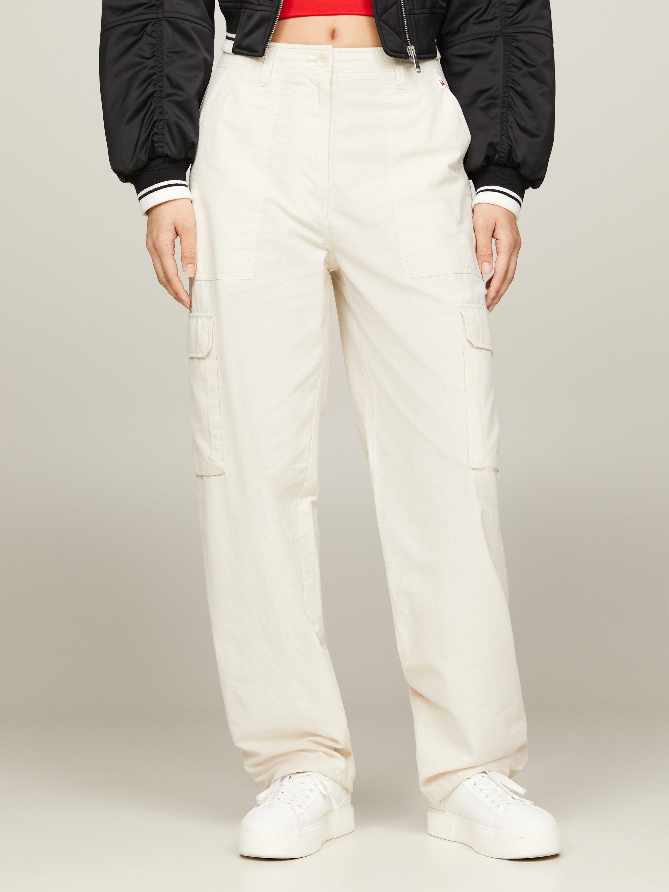 TOMMY JEANS Cargobroek TJW HARPER HR CARGO PANT met grote opgestikte zakken