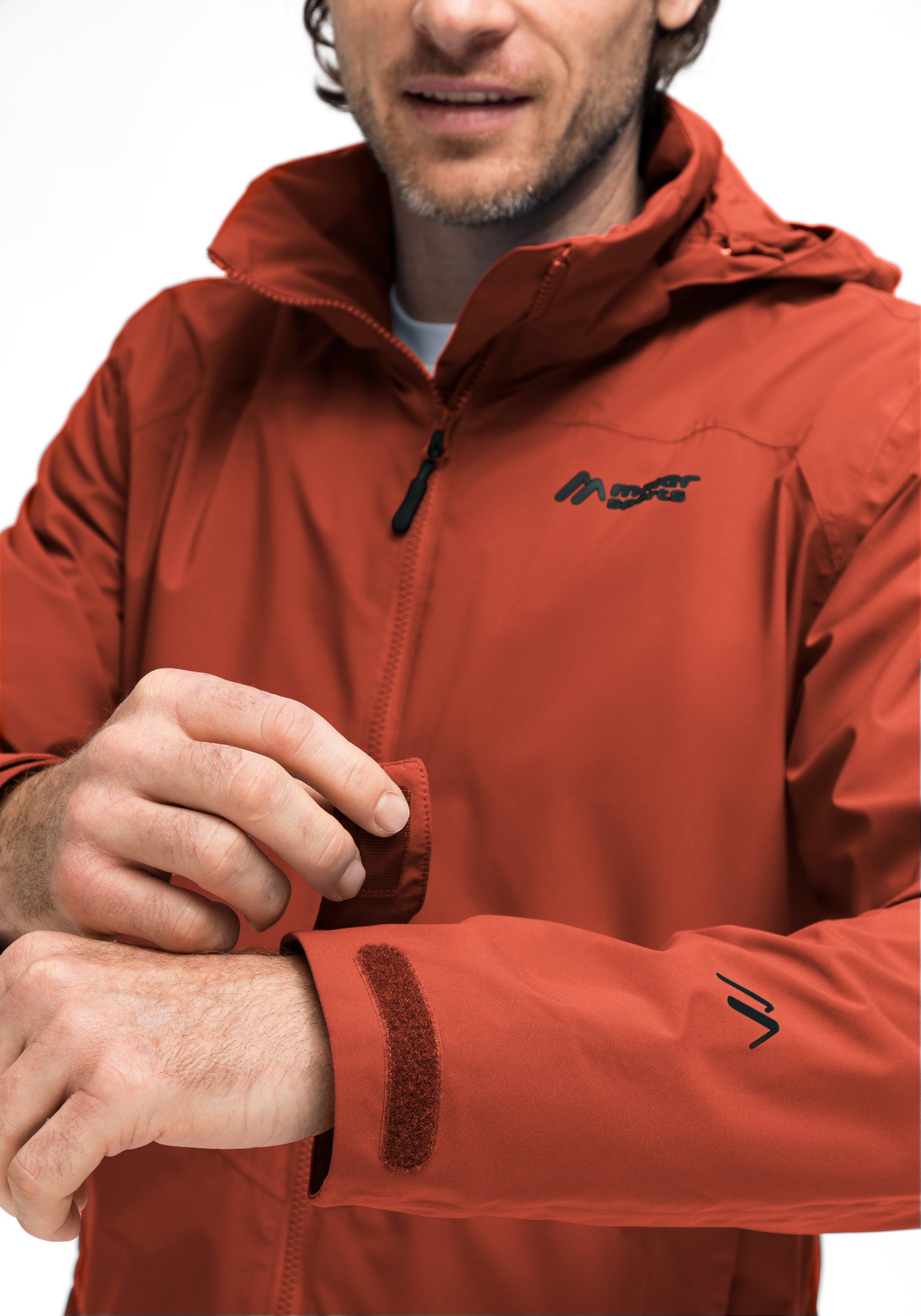 Maier Sports Outdoorjack Metor rec M Heren regenjack, waterdicht met capuchon, 2 zakken aan de buitenkant, binnenzak