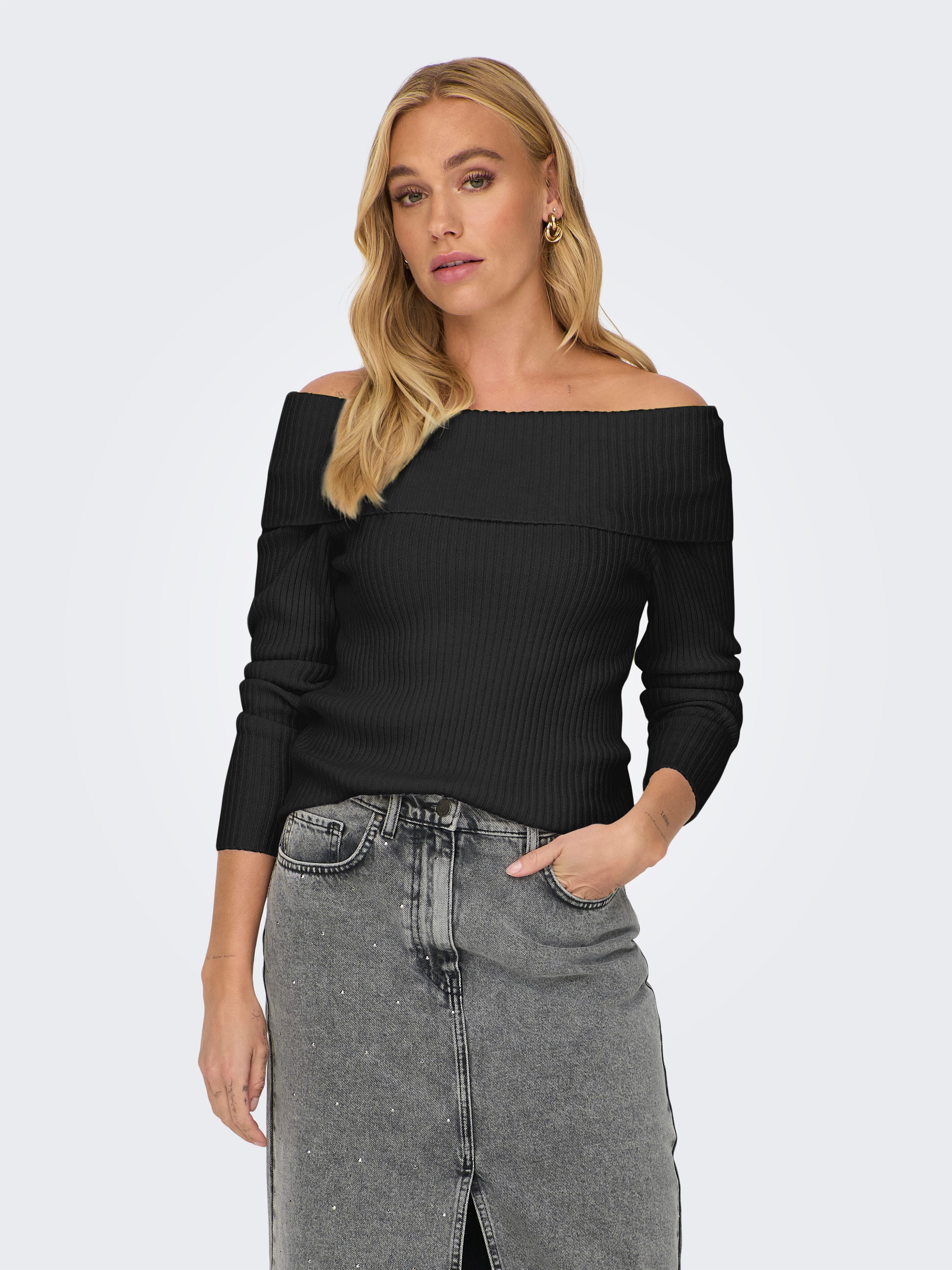 Only Gebreide trui ONLKATIA LS OFF SHOULDER KNT