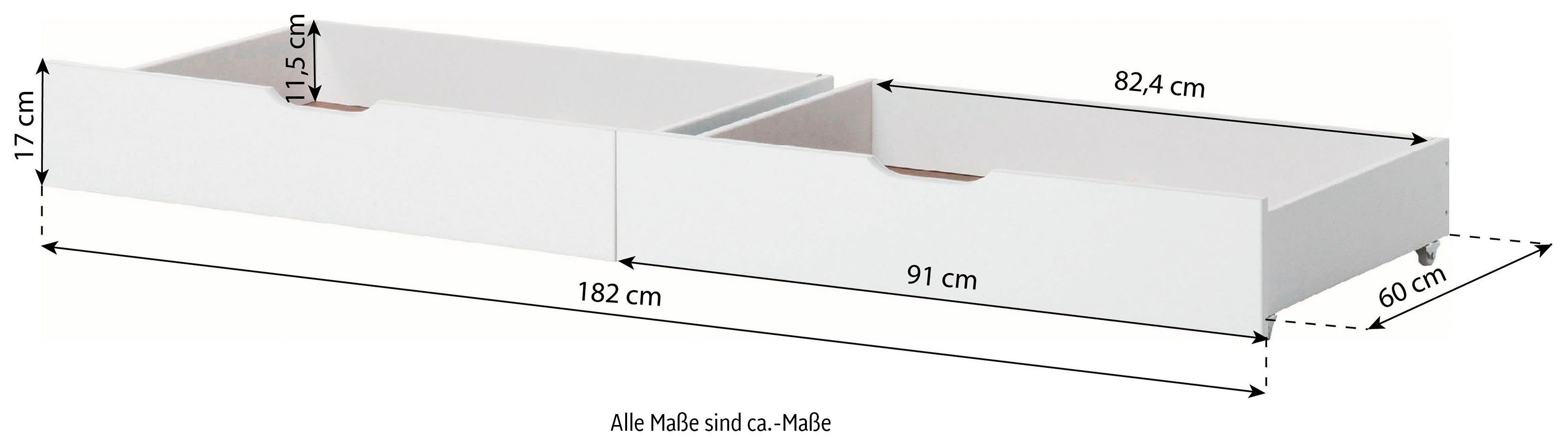 Hoppekids Lade Eco Dream op wieltjes voor kinderbed 2 stuks, 2 maten