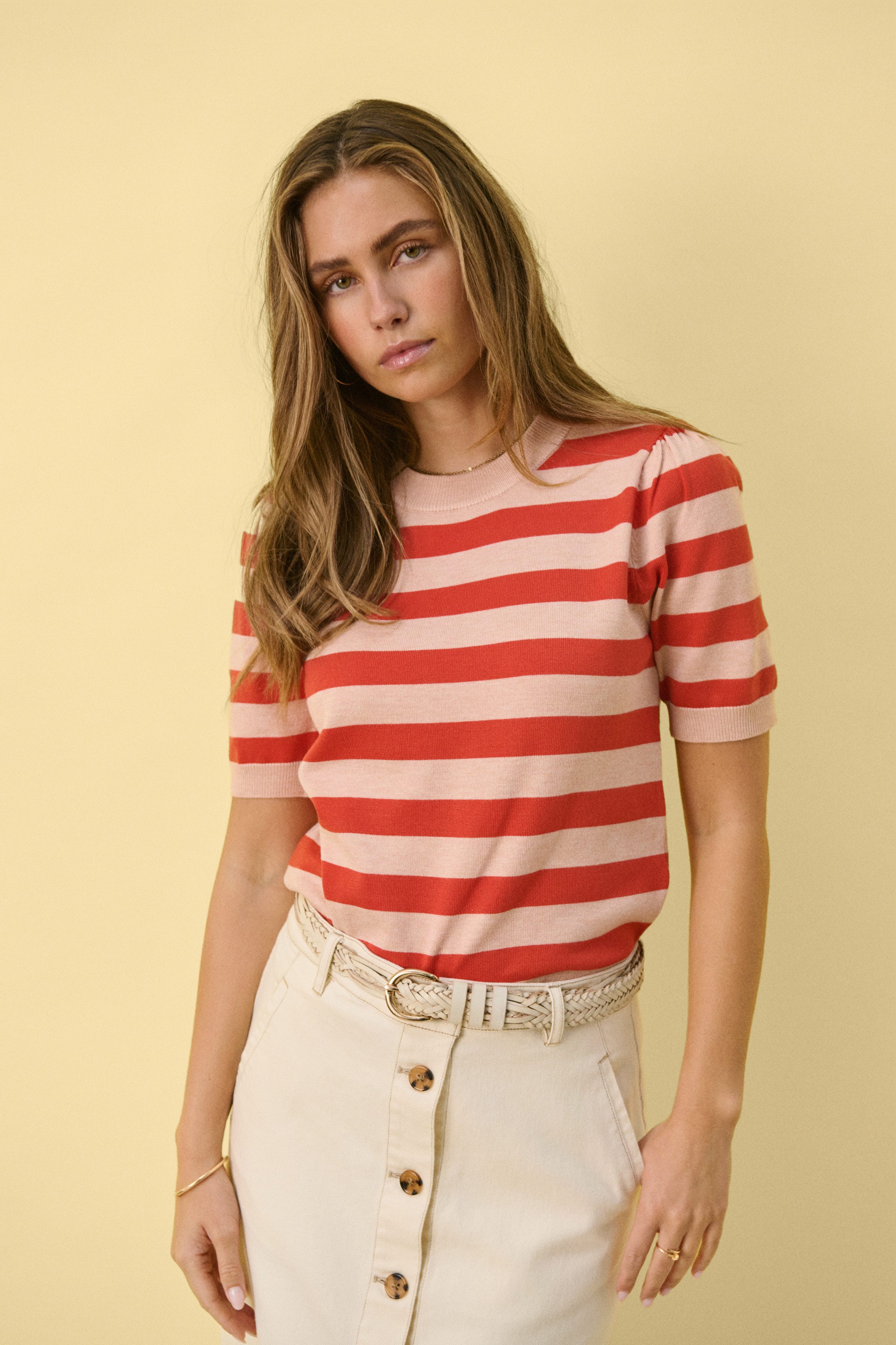 Saint Tropez Gebreide trui MilaSZ SS Block Stripe Pullover