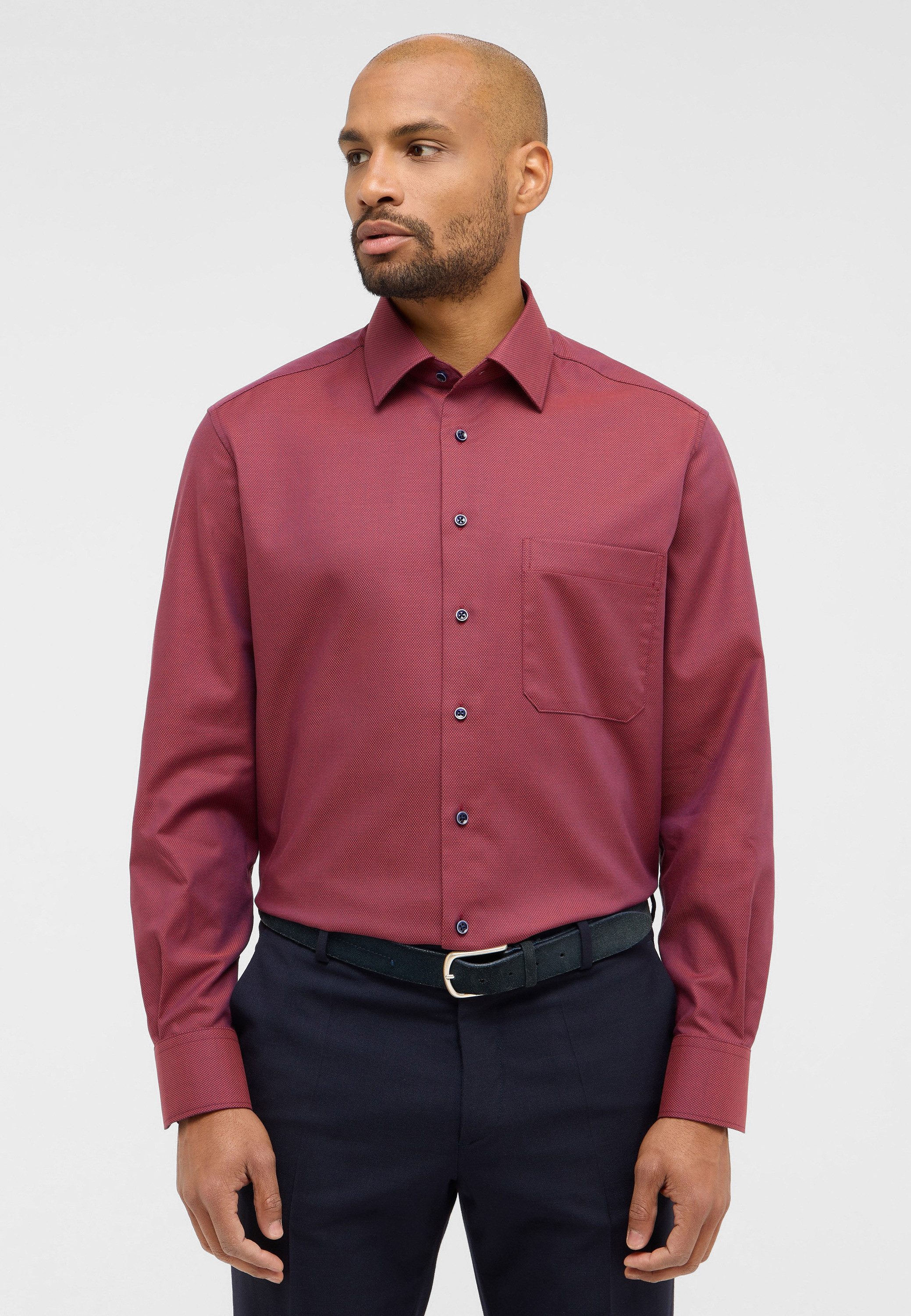 Eterna Overhemd met lange mouwen Comfort fit NON IRON (strijkvrij) heren overhemden maat 42 rood