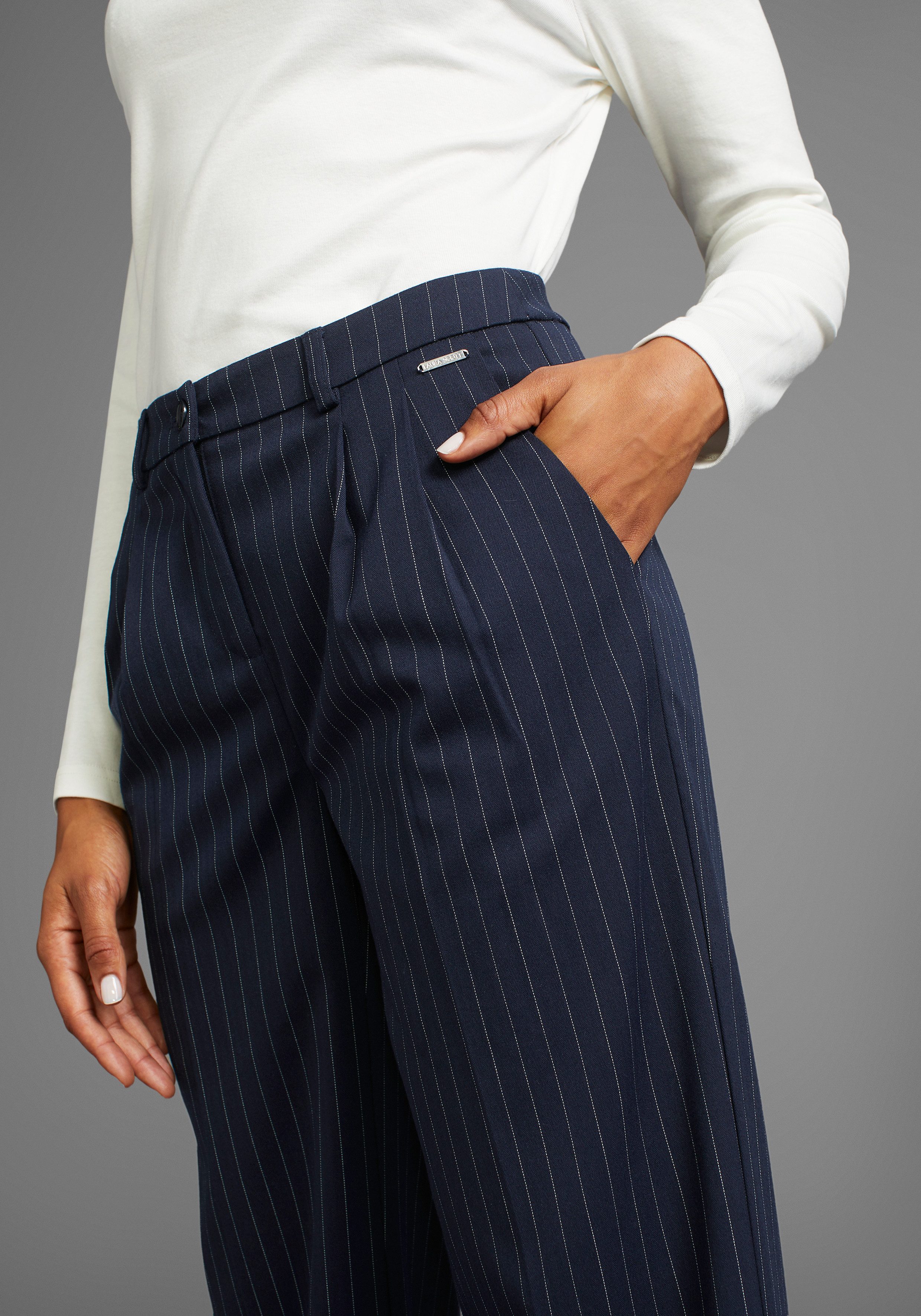 Laura Scott Pantalon met krijtstrepen