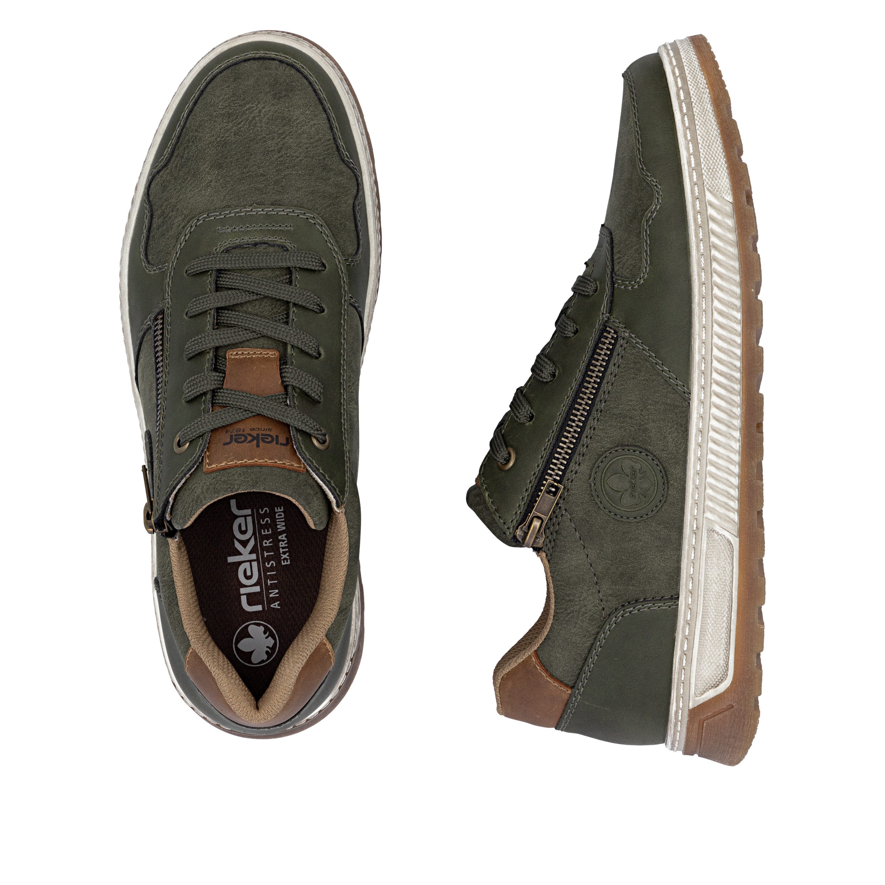 Rieker Sneakers Vrijetijdsschoen, halfschoen, veterschoen met contrastafwerking
