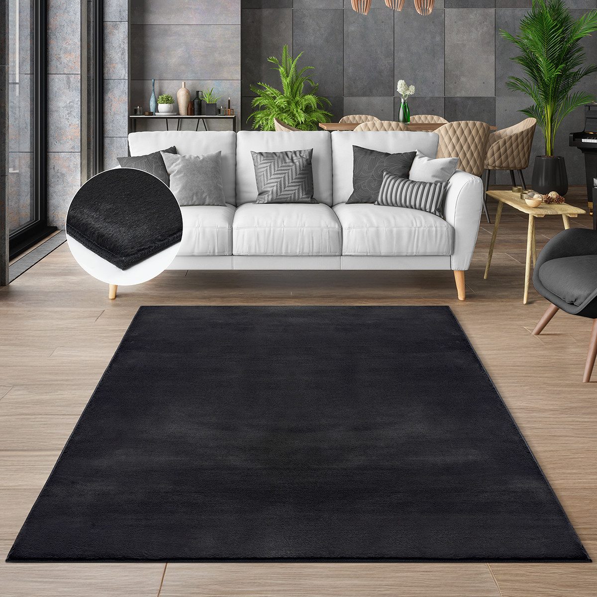 The carpet Vloerkleed Cosy Woonkamer tapijt bont-uitstraling wasbaar elegant