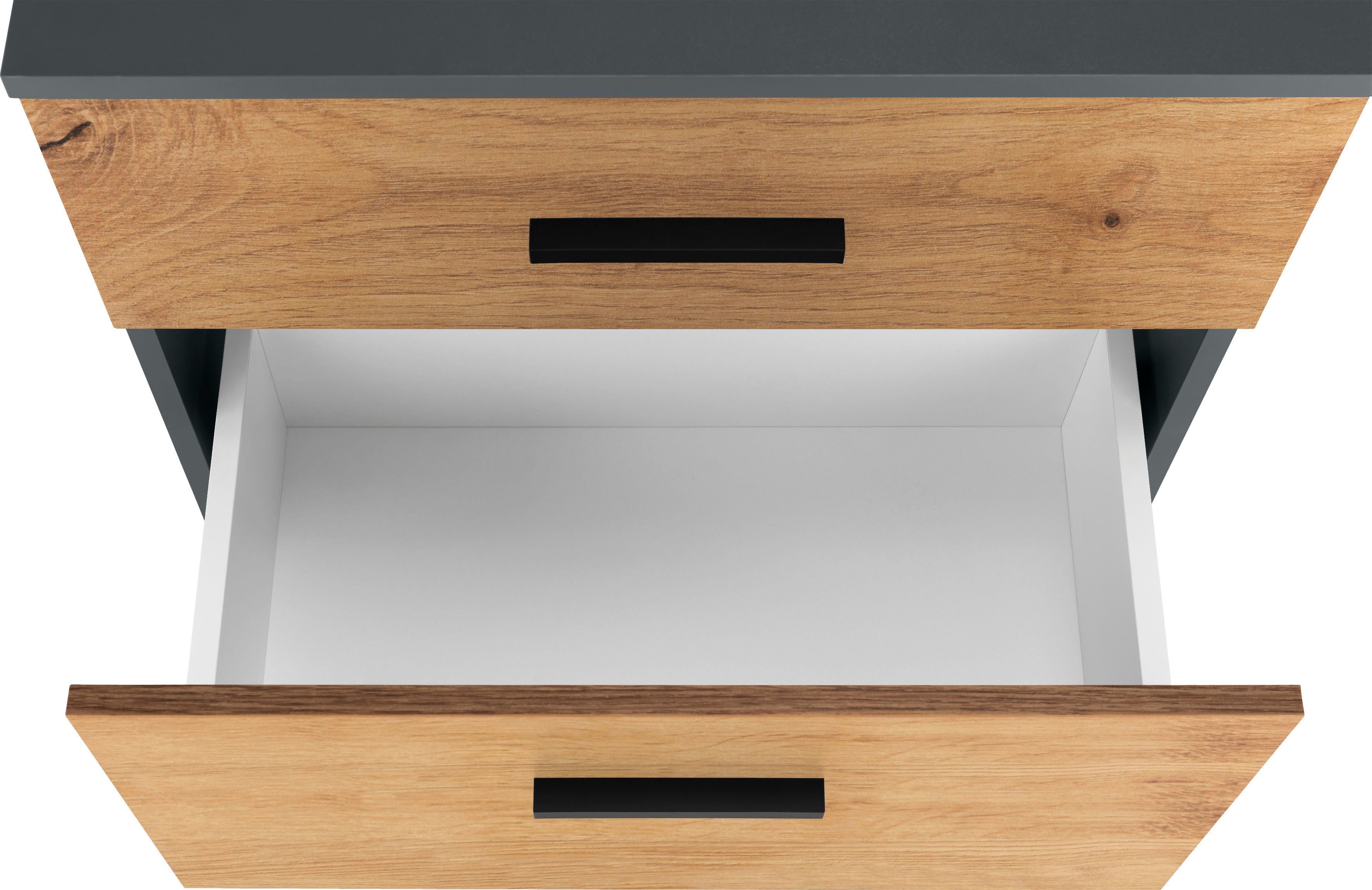 INOSIGN Wastafelonderkast Skara met klep en lade, zwarte grepen, breedte 60 cm, hoogte 55 cm