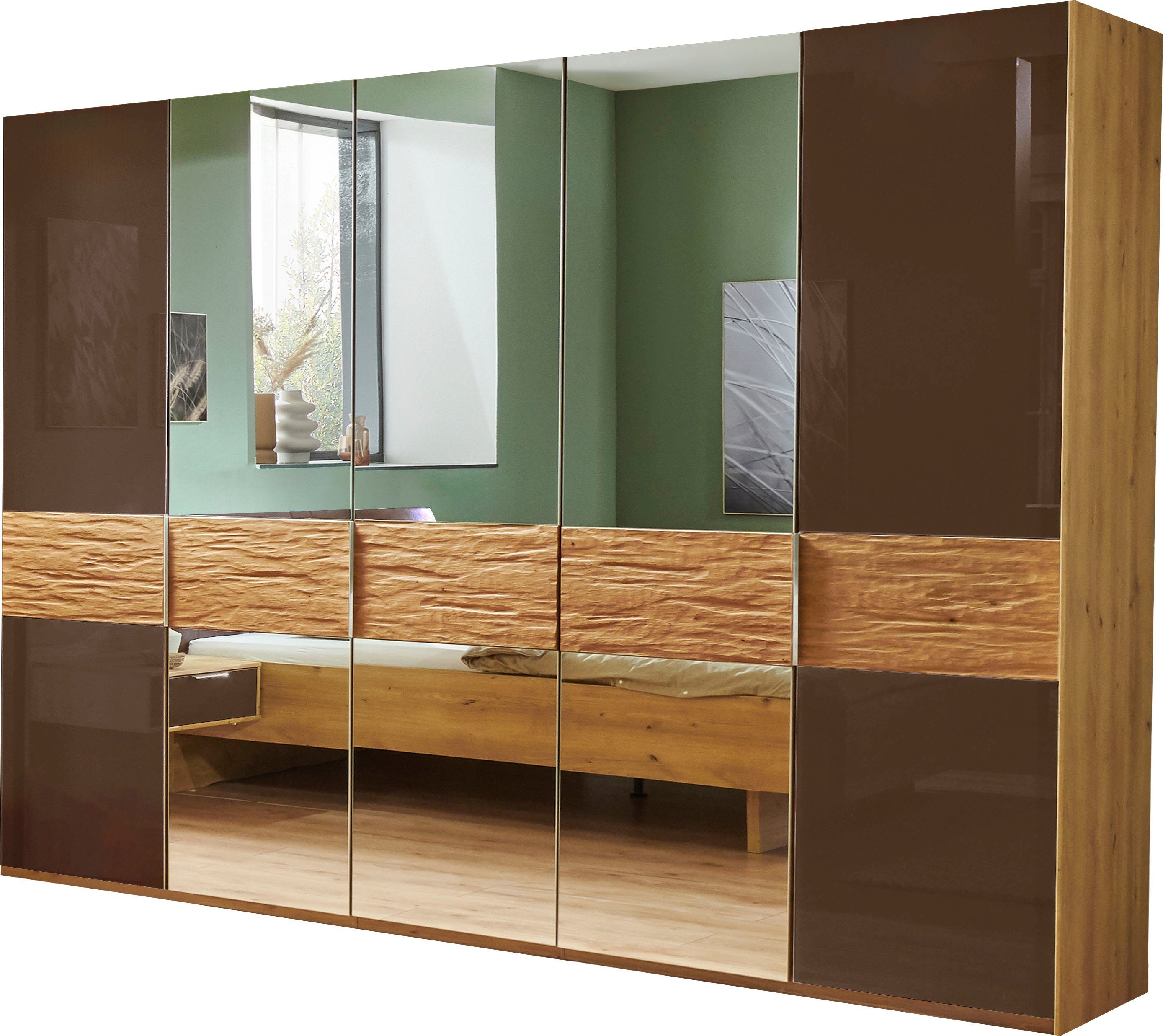 WIEMANN Draaideurkast Cordoba inclusief deurdemper kledingkasten maat 246,3 cm x 236 cm x 58 cm