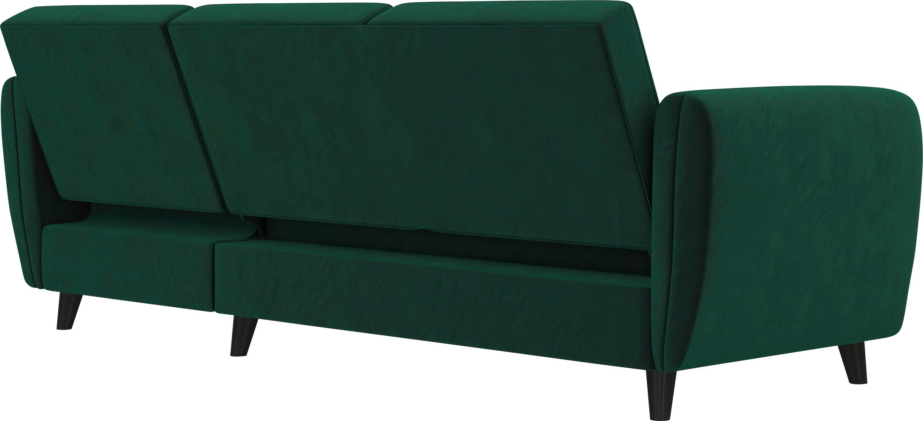 Dorel Home Hoekbank Perry, L-vorm Rugleuning, verschillende kleurvarianten, zithoogte 43 cm, breedte 219 cm