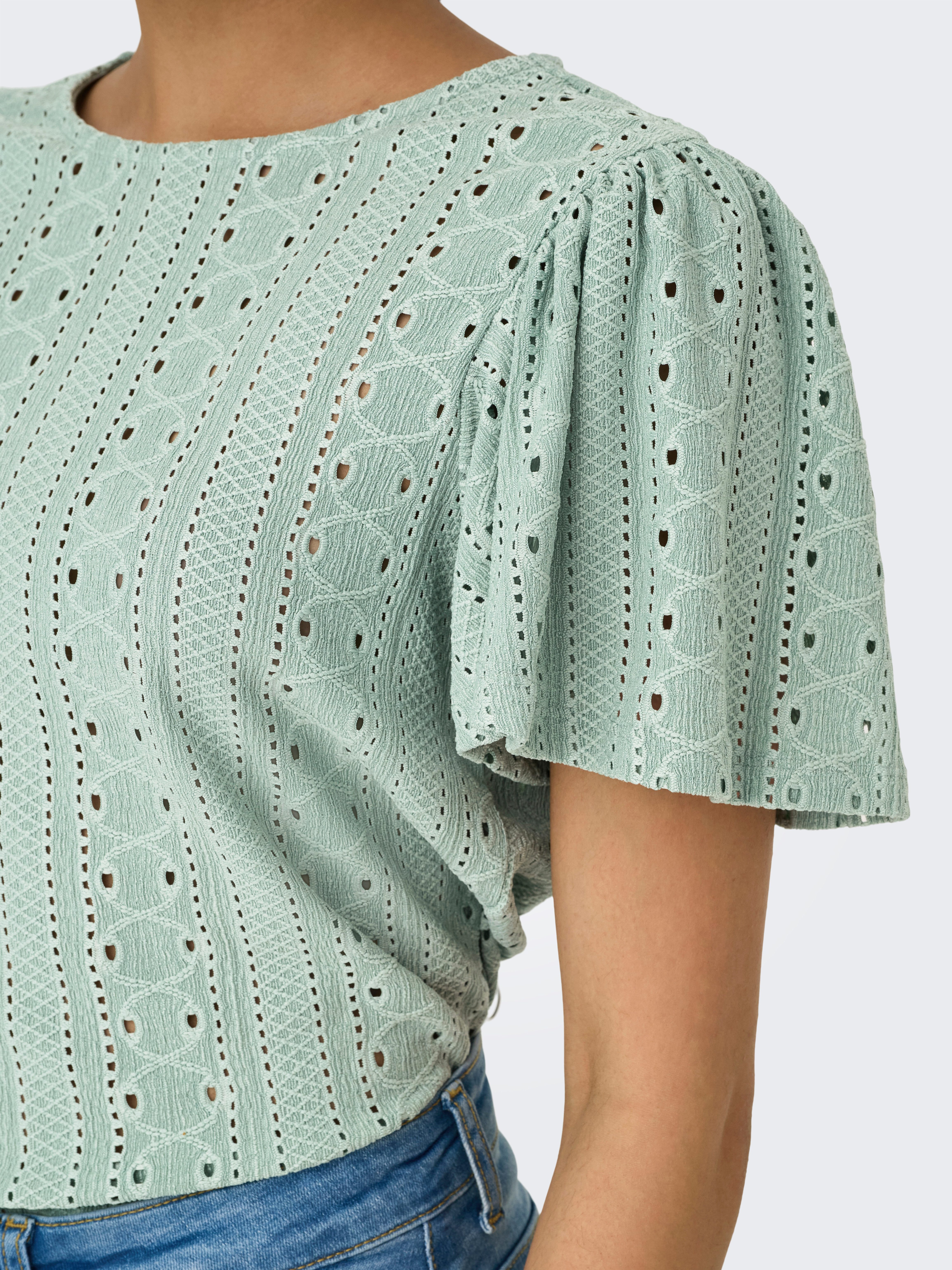 Only Shirt met korte mouwen ONLRIVERSIDE S/S FLAIRED TOP JRS