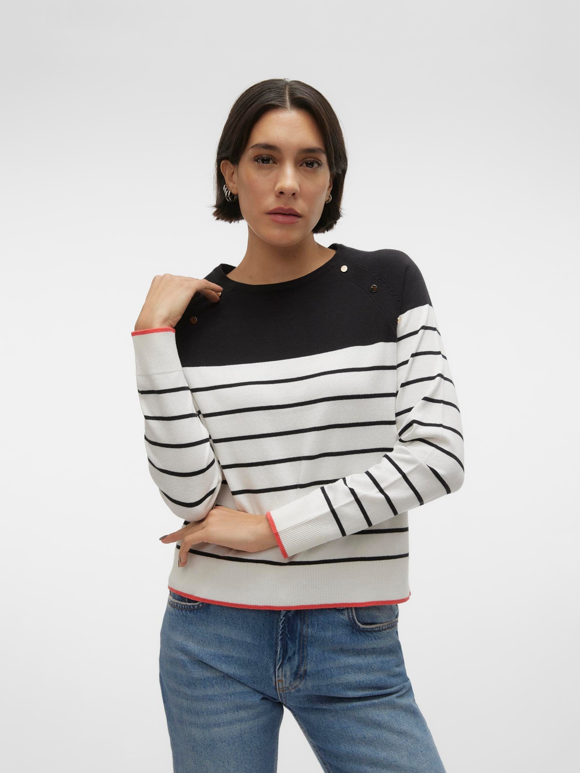 Vero Moda Gebreide trui VMALMA LS O-NECK RAGLAN PULLOVER BOO