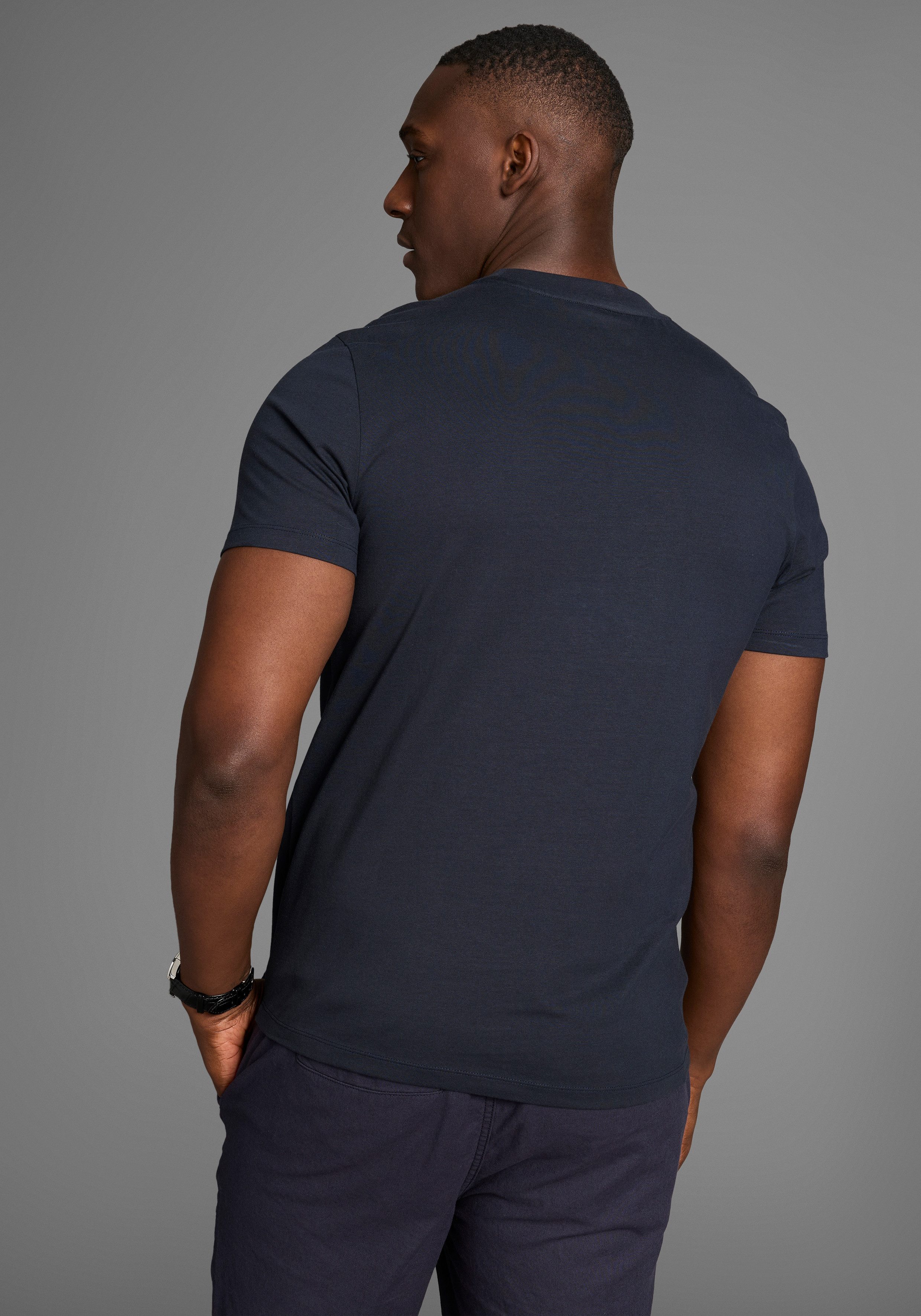 DELMAO T-shirt met sportief-maritieme merkopdruk