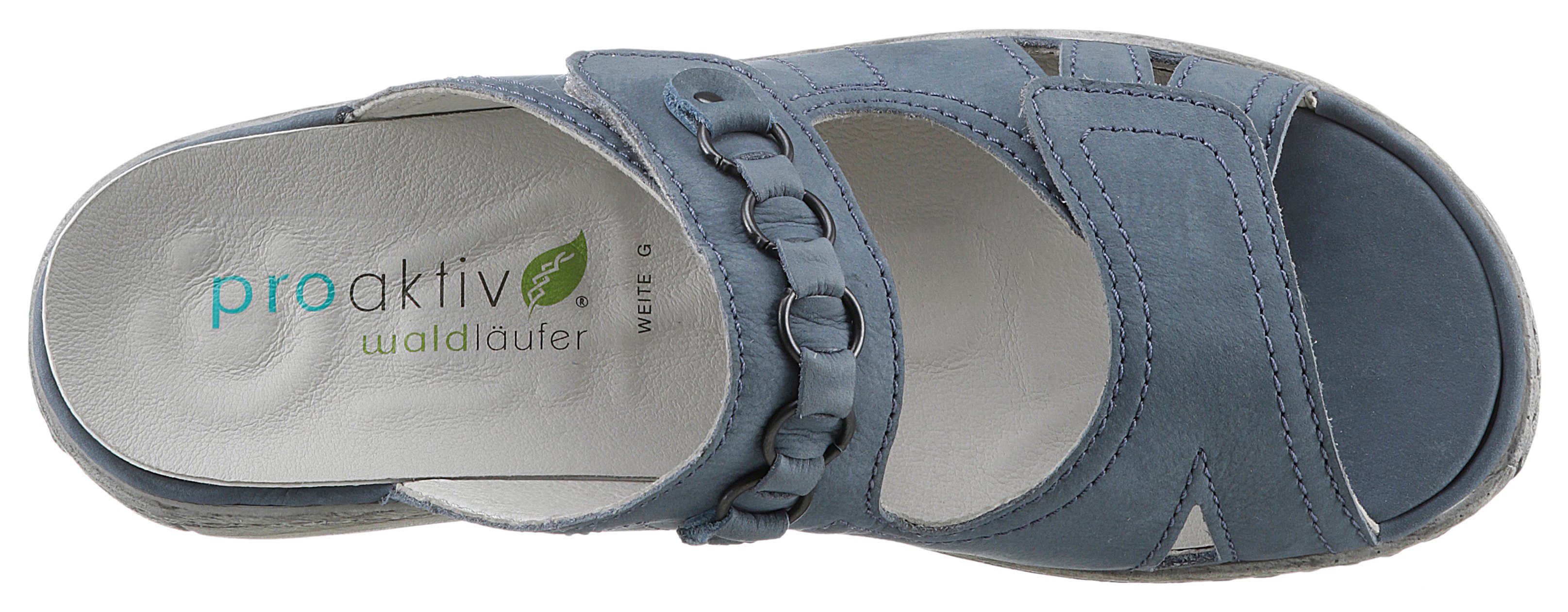 Waldläufer Slippers Garda , sleehak, zomerschoen, pantoffels met juwelenapplicatie, wijdte g