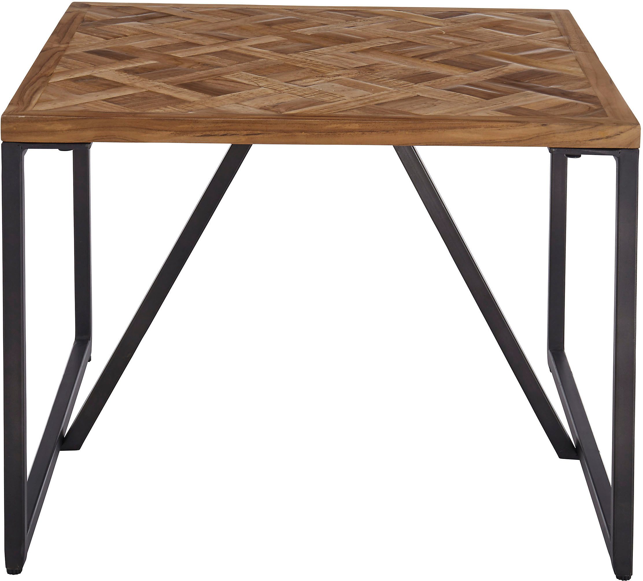 Stolkom Salontafel Lola 2-delig set massief teak gerecycled met patroon