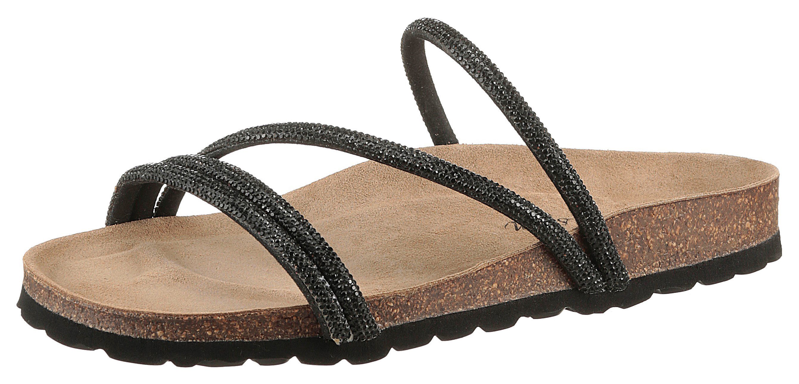 Aniston SHOES Slippers , zomerschoen, strandschoen, glitterstenen - nieuwe collectie