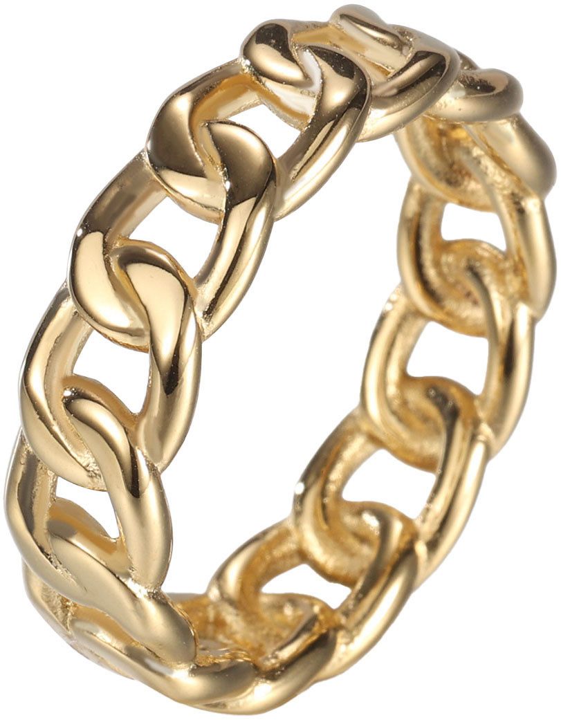 Firetti Ring Sieraad cadeau roestvrij staal ring damesring herenring schakelketting kleur dames ringen maat 54 goud(kleur)