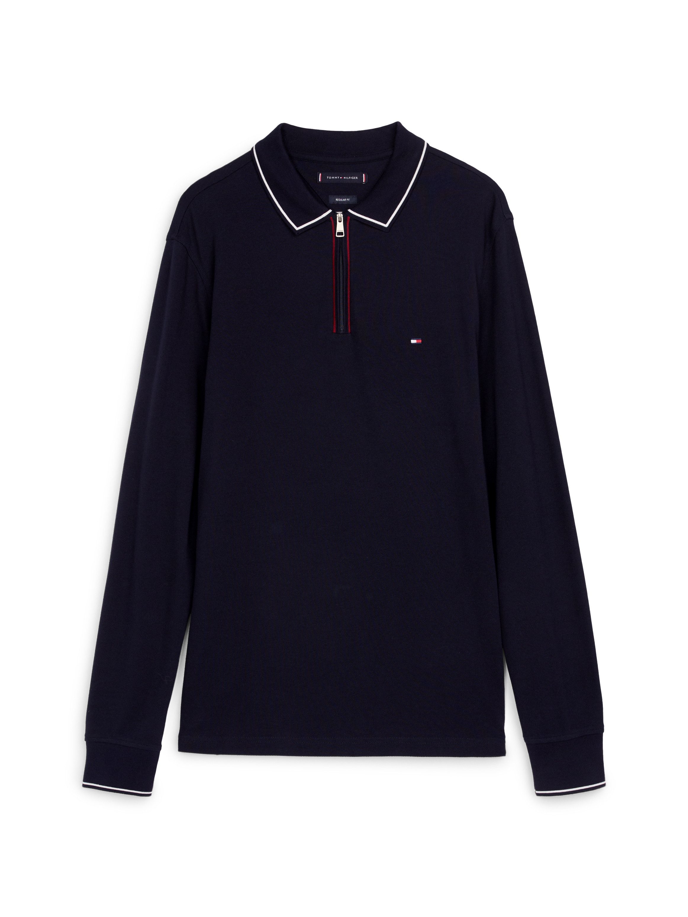 Tommy Hilfiger Poloshirt met lange mouwen LS ZIP RWB DETAIL REG POLO