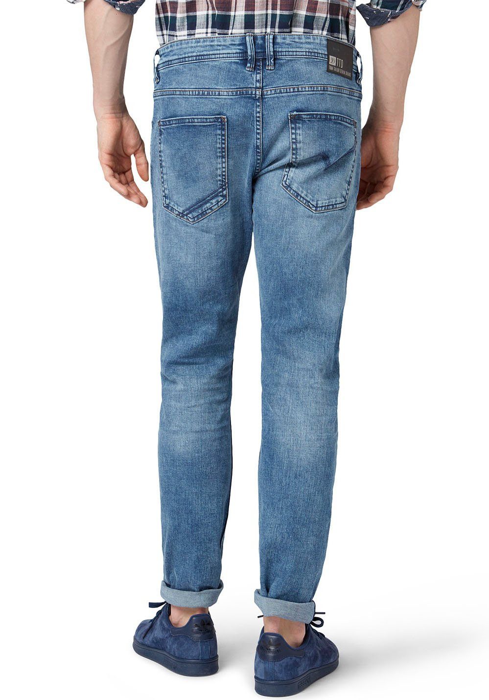Tom Tailor Denim 5-pocket jeans PIERS met geruit patroon