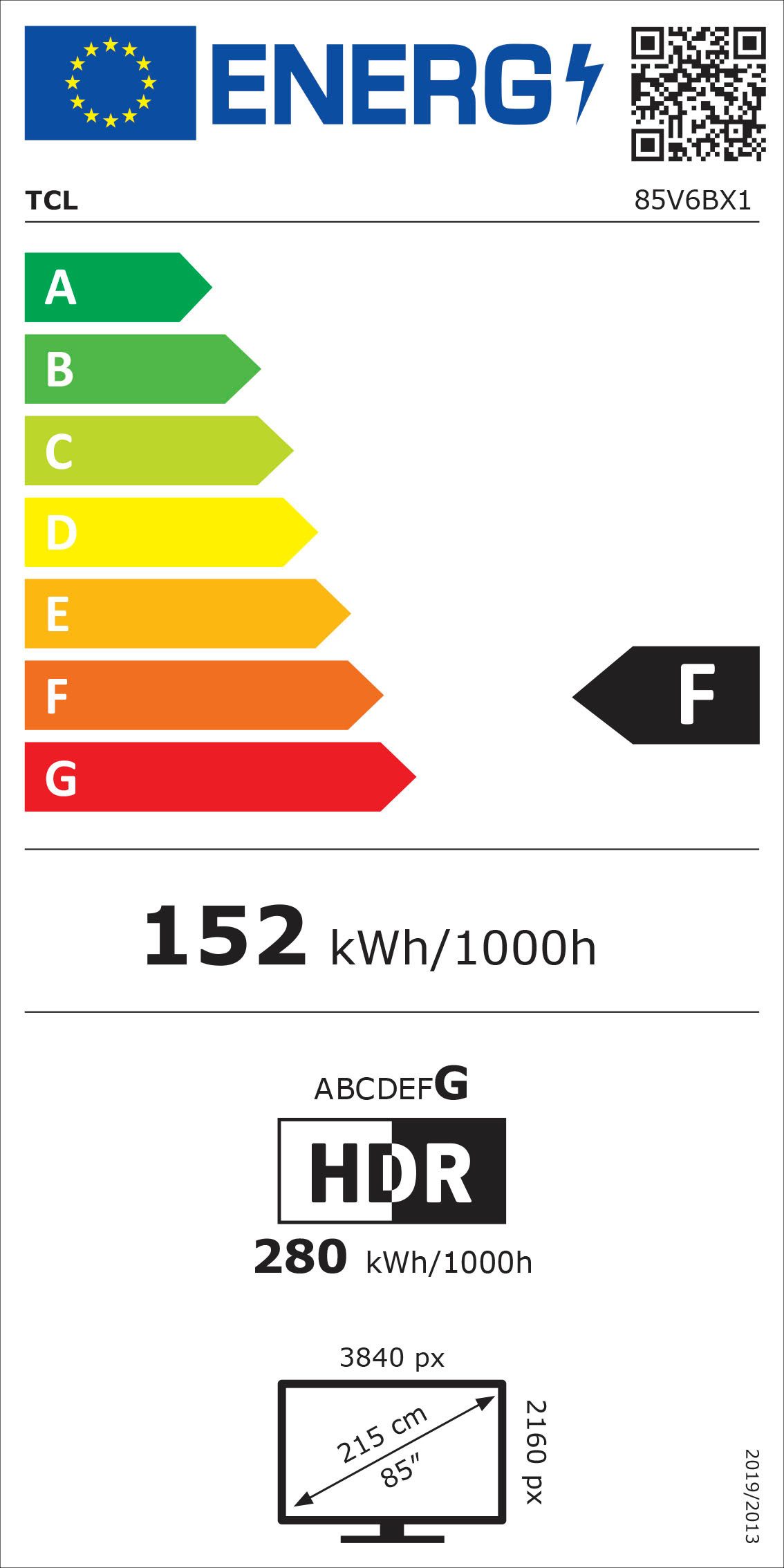 TCL Led-TV 85V6BX1, 215 cm / 85", 4K Ultra HD, Android TV - Google TV - Smart TV