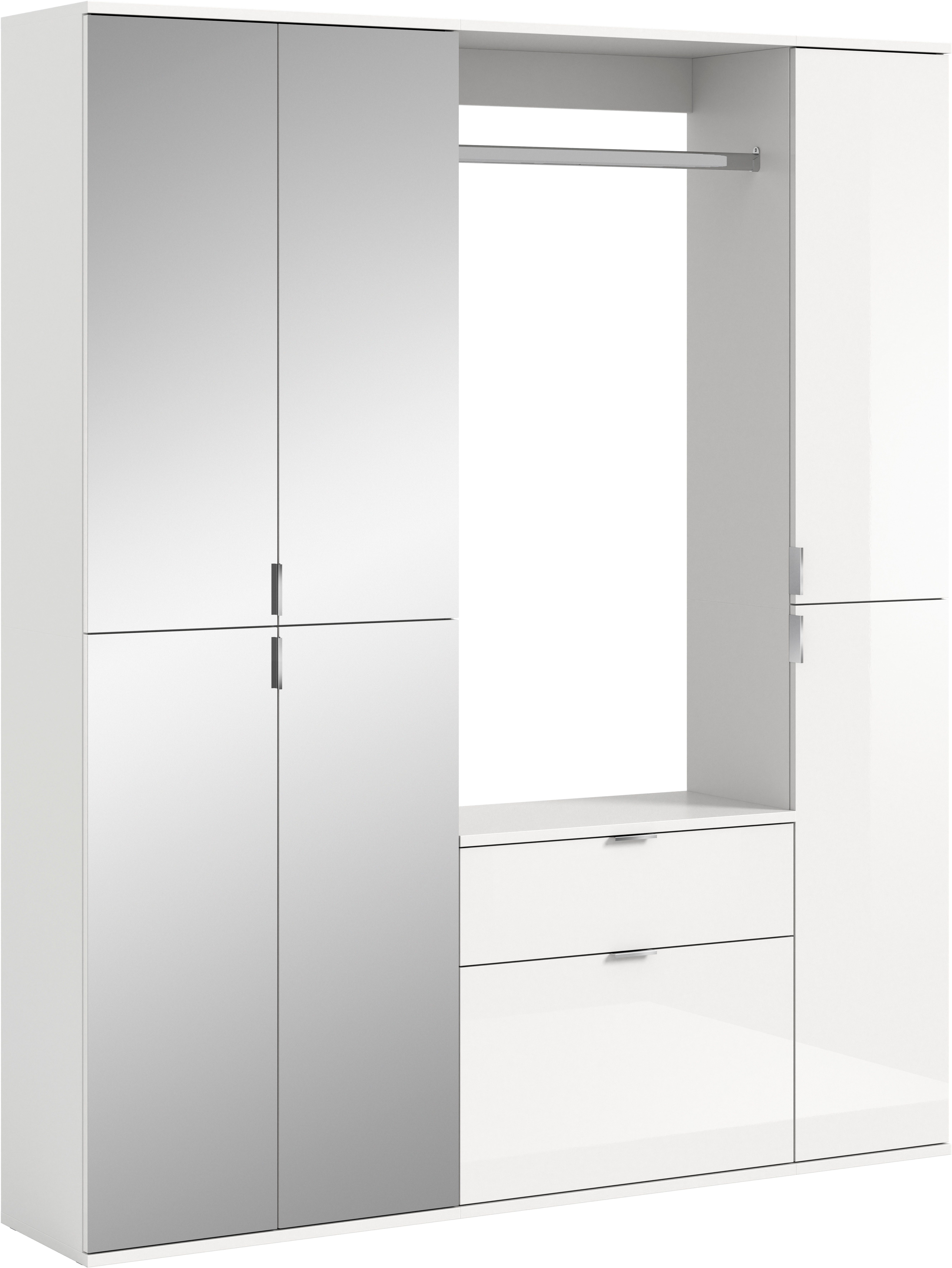 INOSIGN Halmeubelset Trondheim, Breedte 152 cm, 5-delig, bestaande uit: 2x garderobekast, 1 commode, 1 kledingstang, 1 legplank (set, 4-delig)