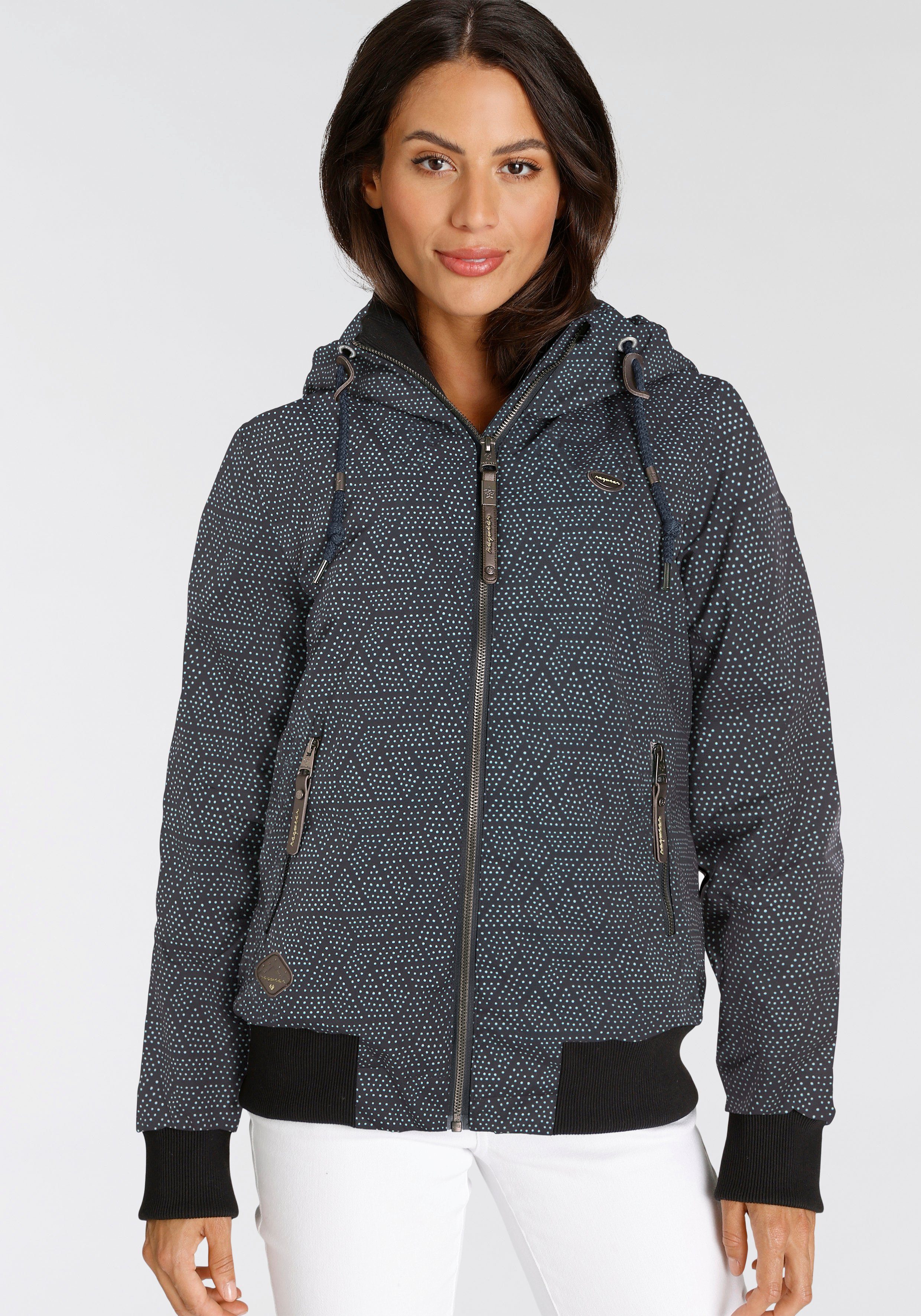 Ragwear Outdoorjack NUGETTKA PRINT O met stippenmotief