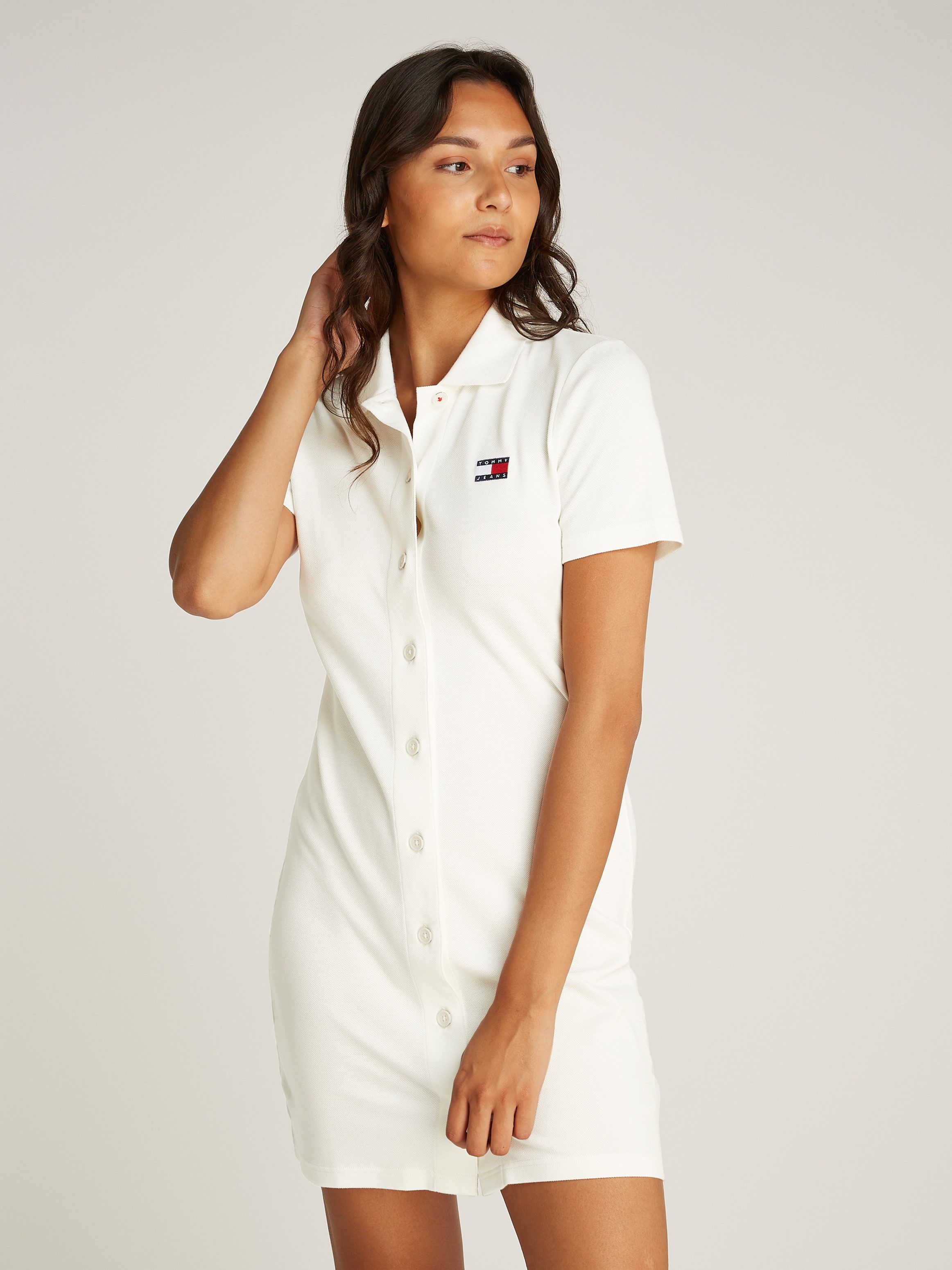 TOMMY JEANS Polojurk TJW BADGE PIQUE POLO DRESS