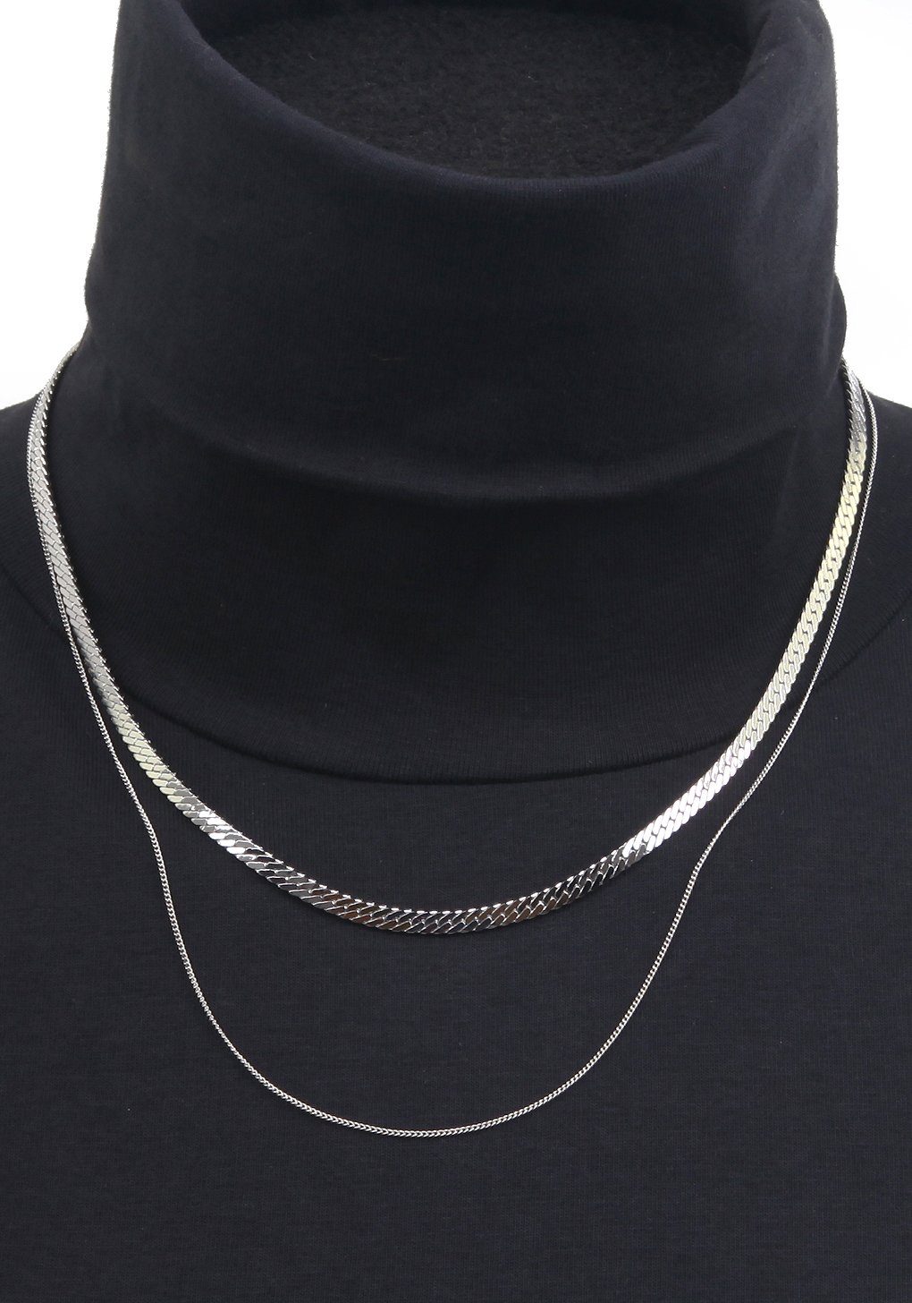 Firetti Collier Halsketting Layering-Look Panzerketting 2-rijig