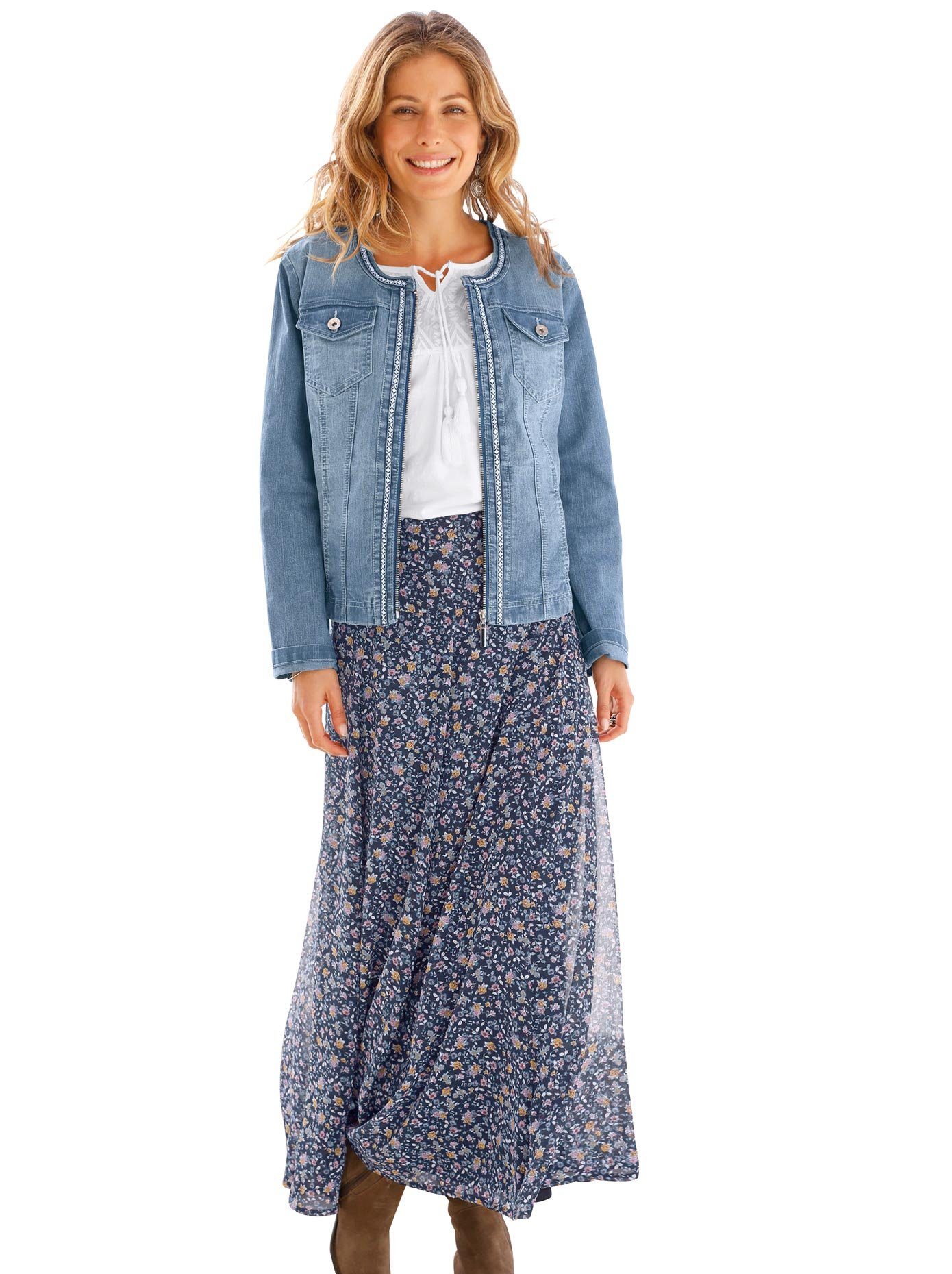 classic inspirationen jeansblazer blauw