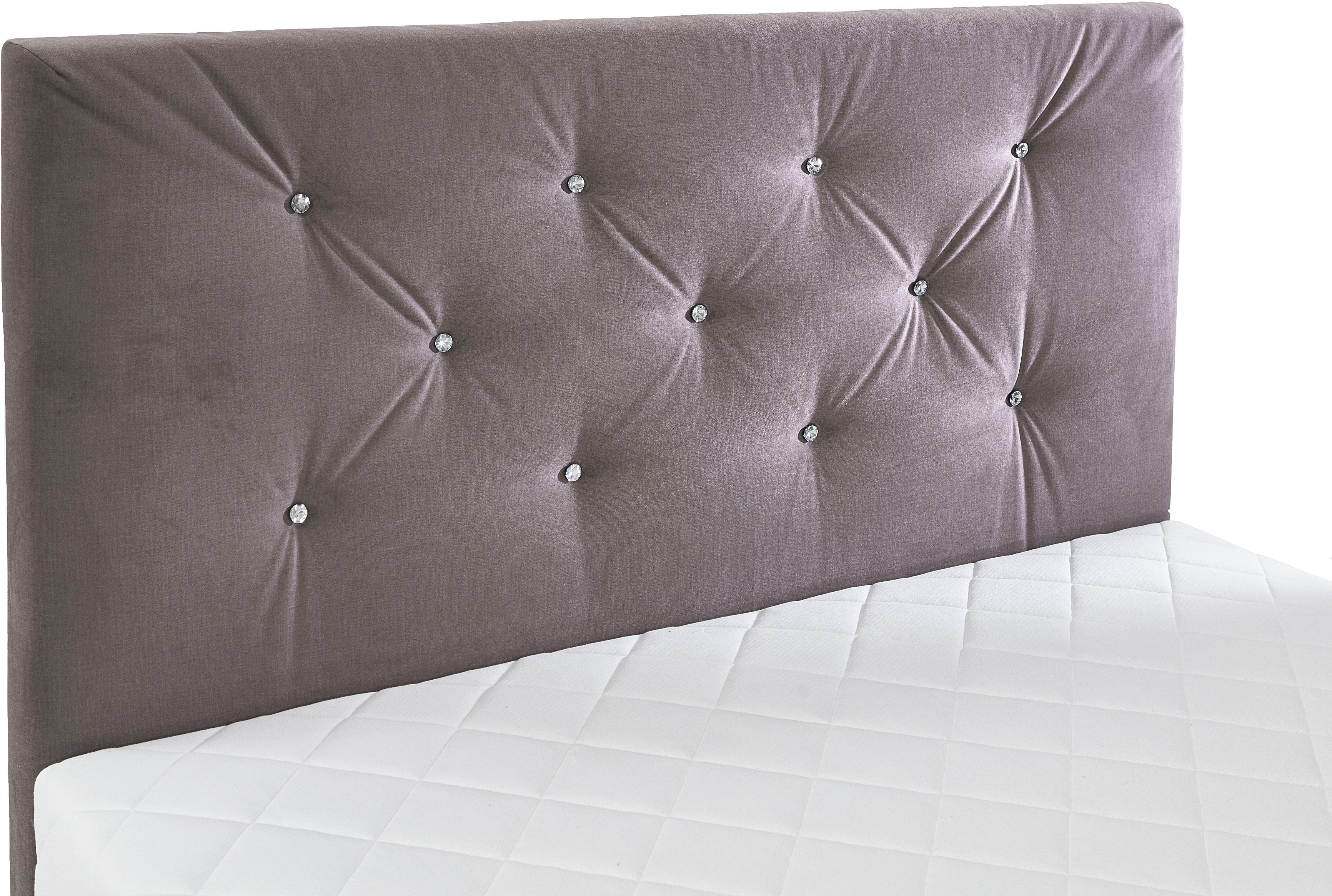 ATLANTIC home collection Boxspring CELIA in hoogwaardige fluweellook met pocketveringsmatras, bedkist en strassteentjes