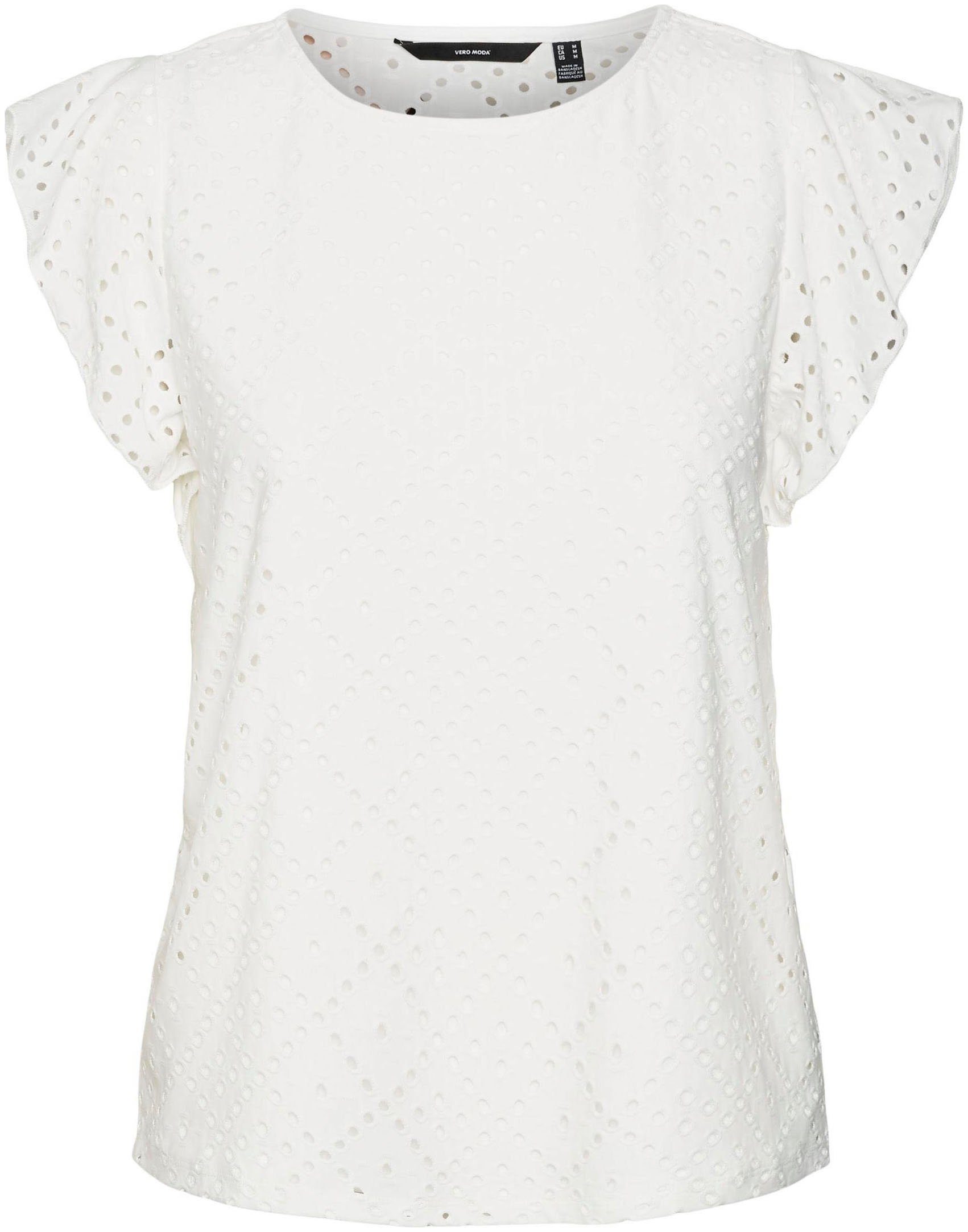 Vero Moda Shirt met ronde hals VMTASSA SL FRILL TOP NOOS