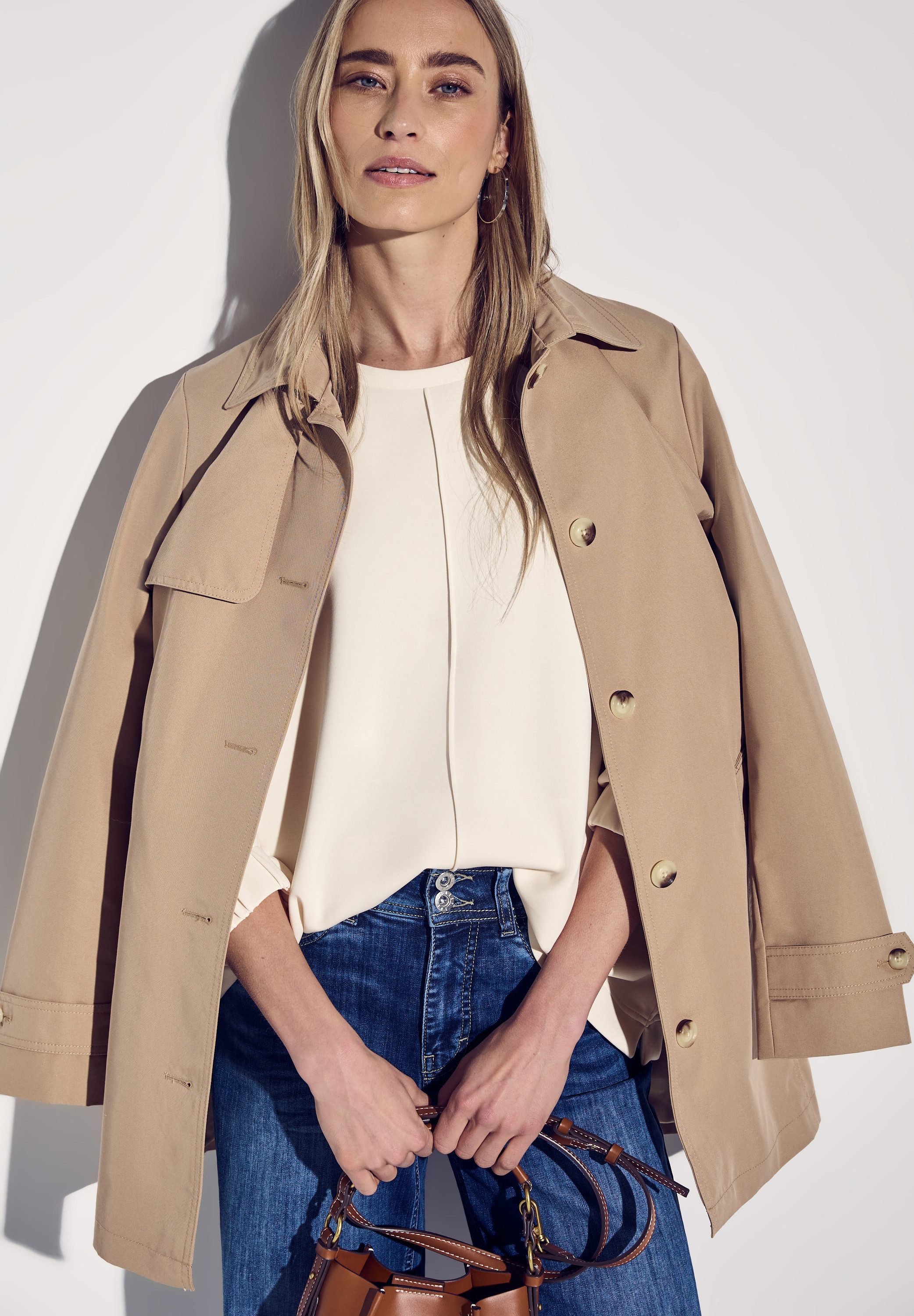 STREET ONE Sweater met 3/4-mouwen met elastische manchetten