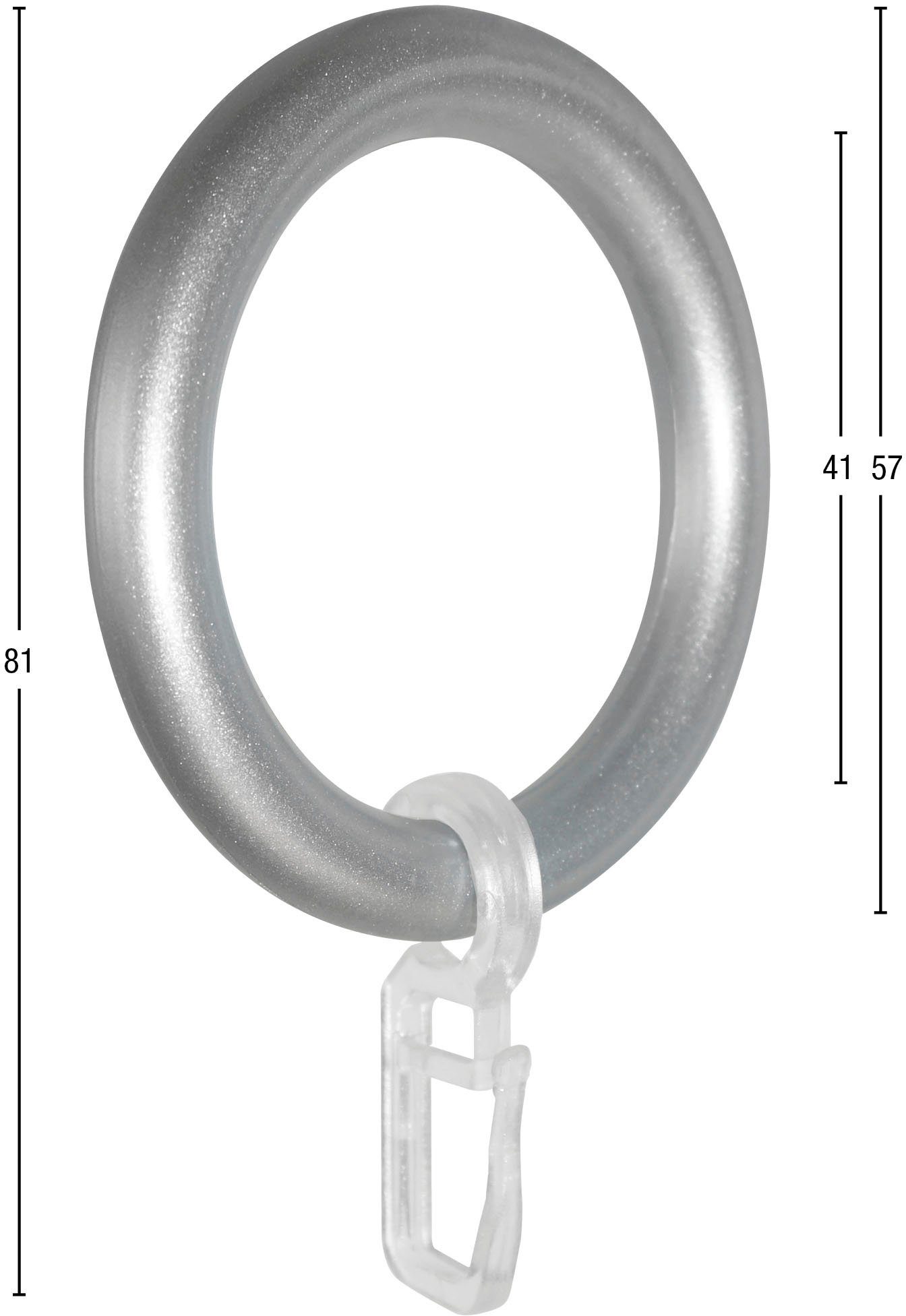 GARESA Gordijnring Kunststof ring met haak voor diameters tot 28 mm, eenvoudige montage (20 stuks)
