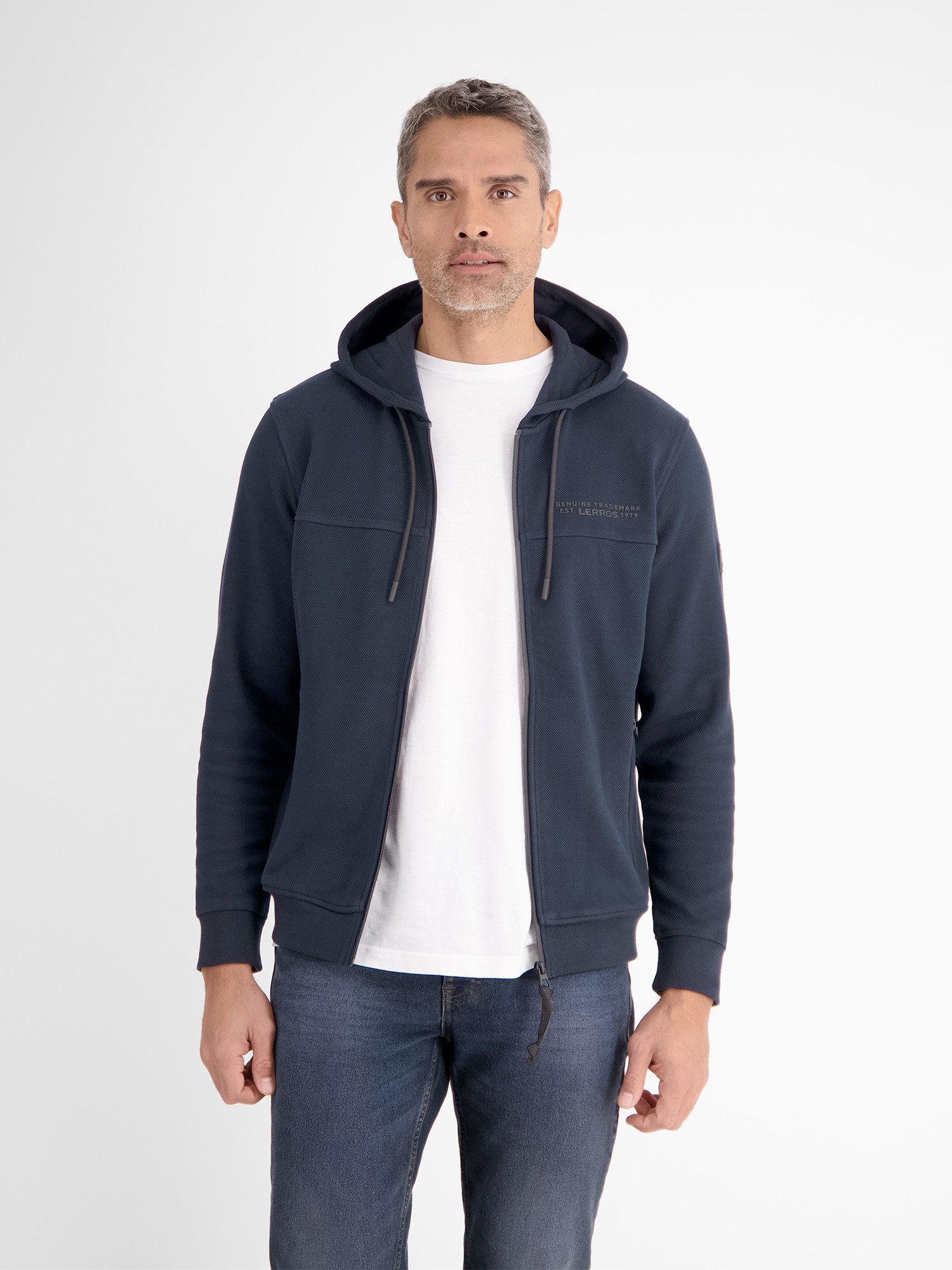 Lerros Sweatvest LERROS sweatshirt jack met capuchon