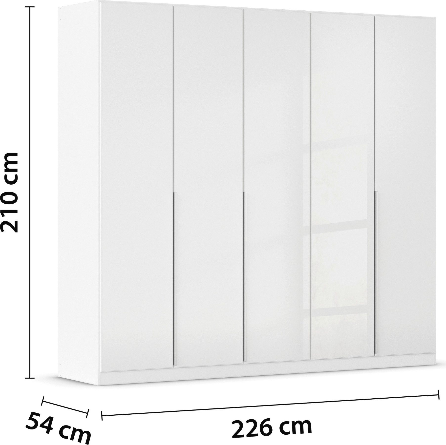 rauch Draaideurkast Kledingkasten kast garderobe AGORDO met glazen front doordachte binnenuitrusting, in 6 breedtes en 2 hoogtes made in germany